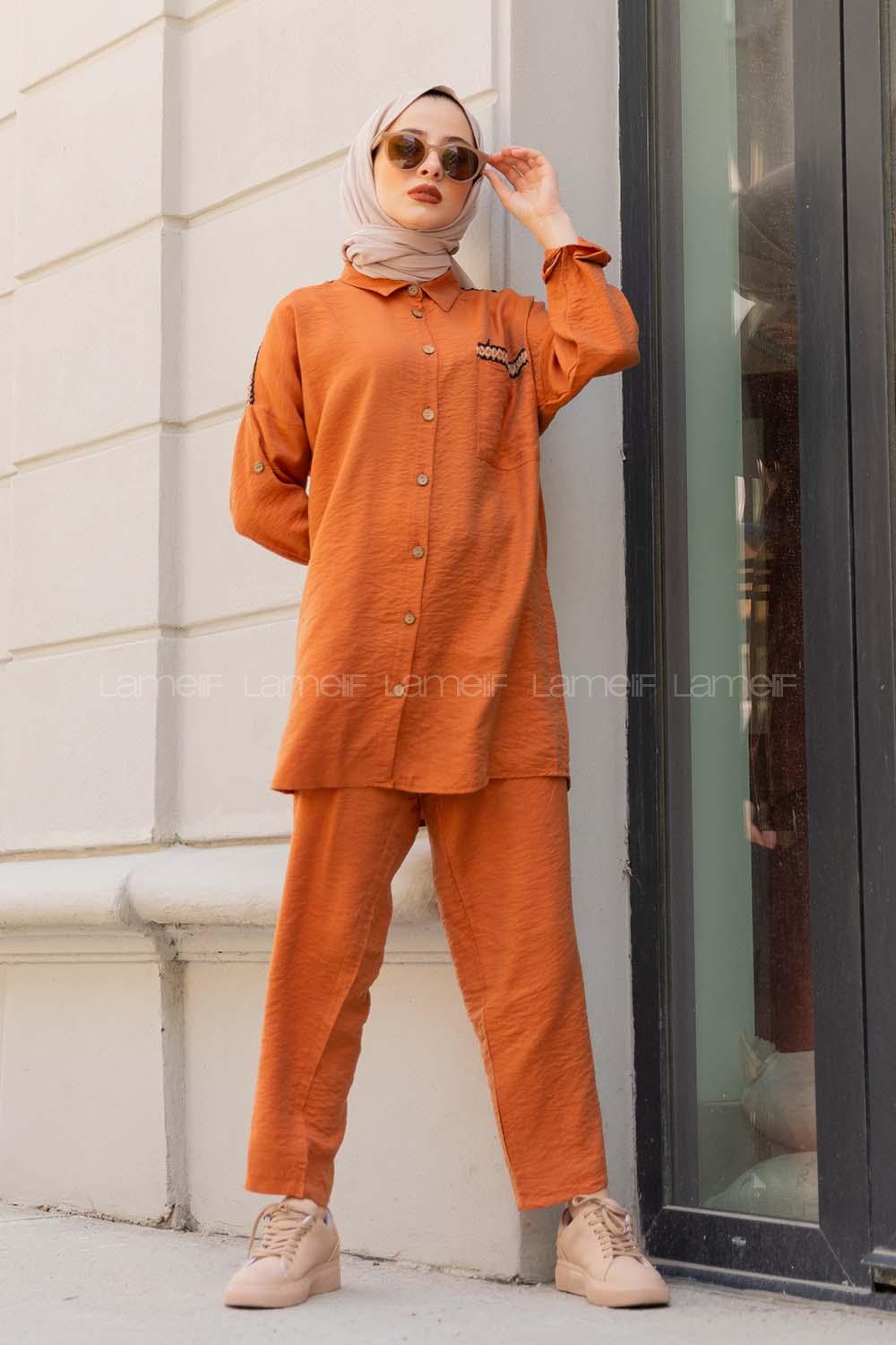 Modalamelif Hasır Şeritli İkili Takım Kiremit