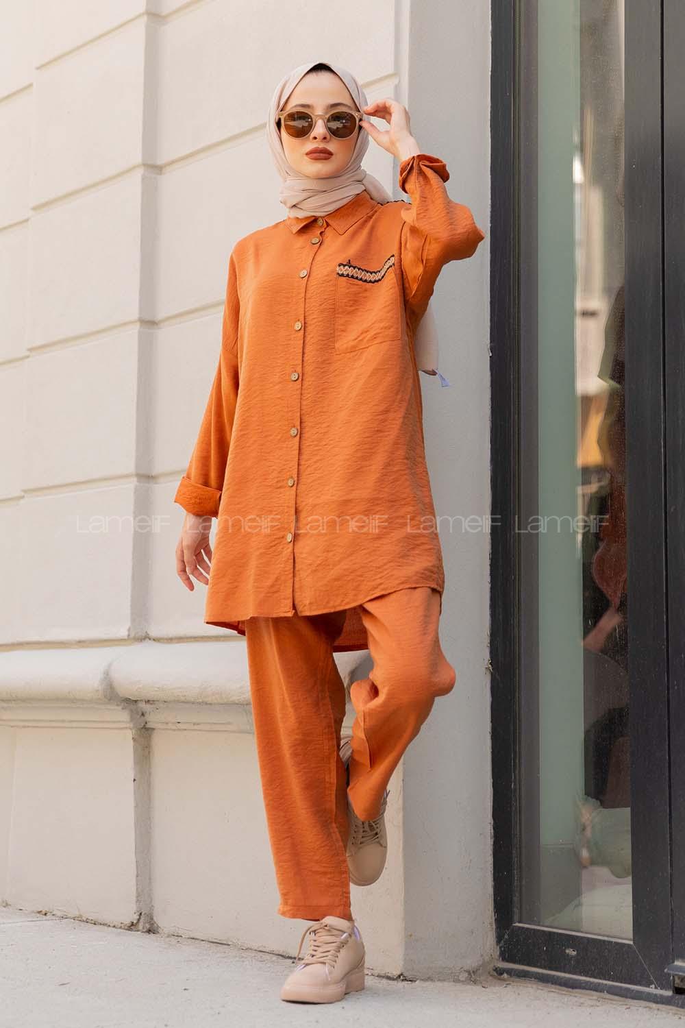 Modalamelif Hasır Şeritli İkili Takım Kiremit