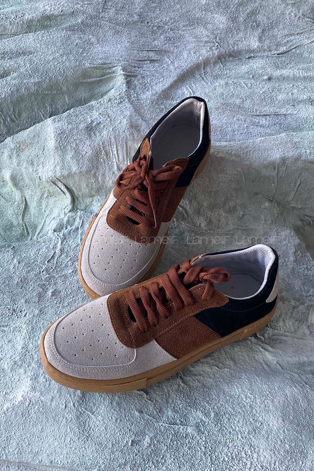 Modalamelif Parça Renkli Taba Spor Ayakkabı