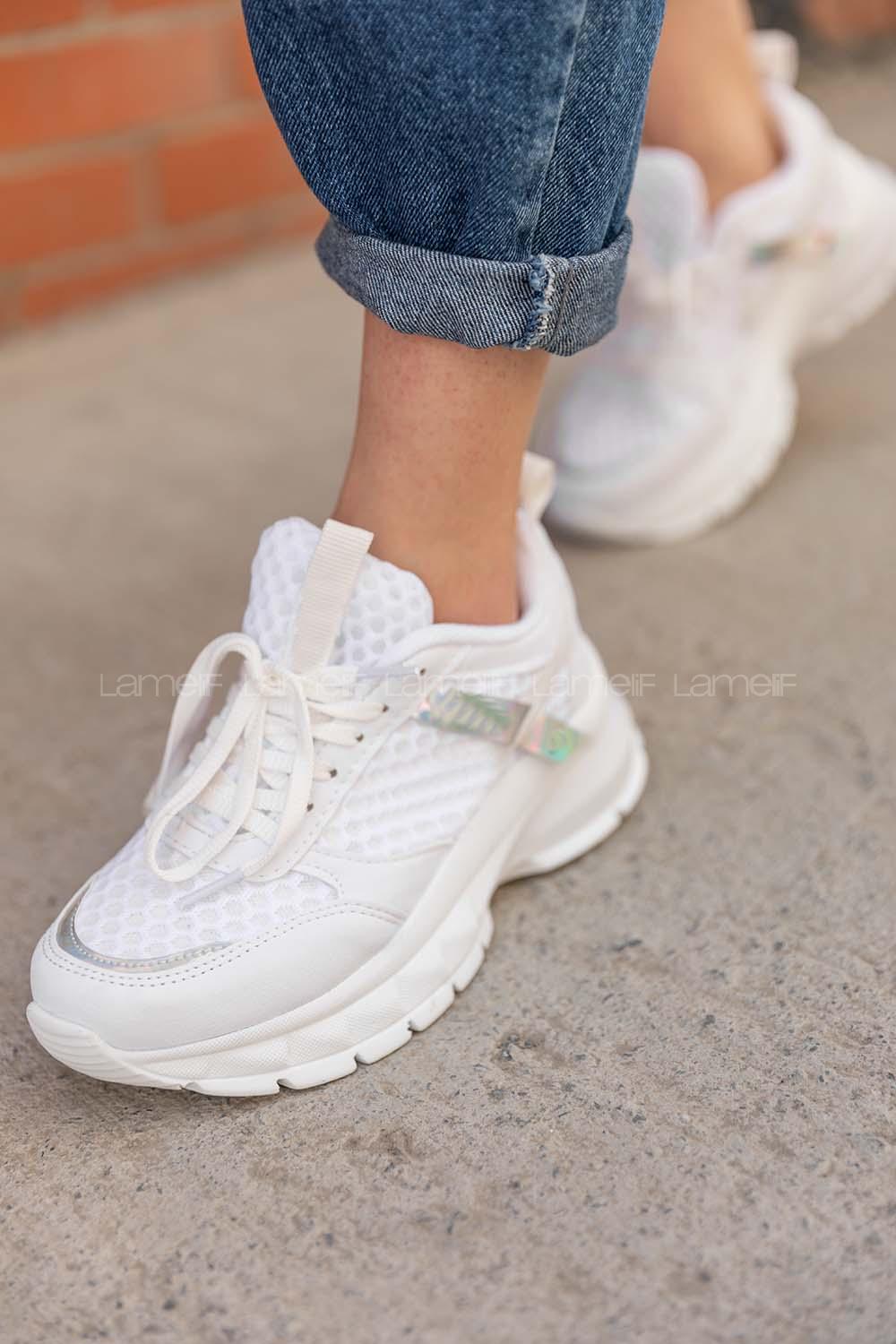 Modalamelif  Yüksek Taban Beyaz Spor Ayakkabı