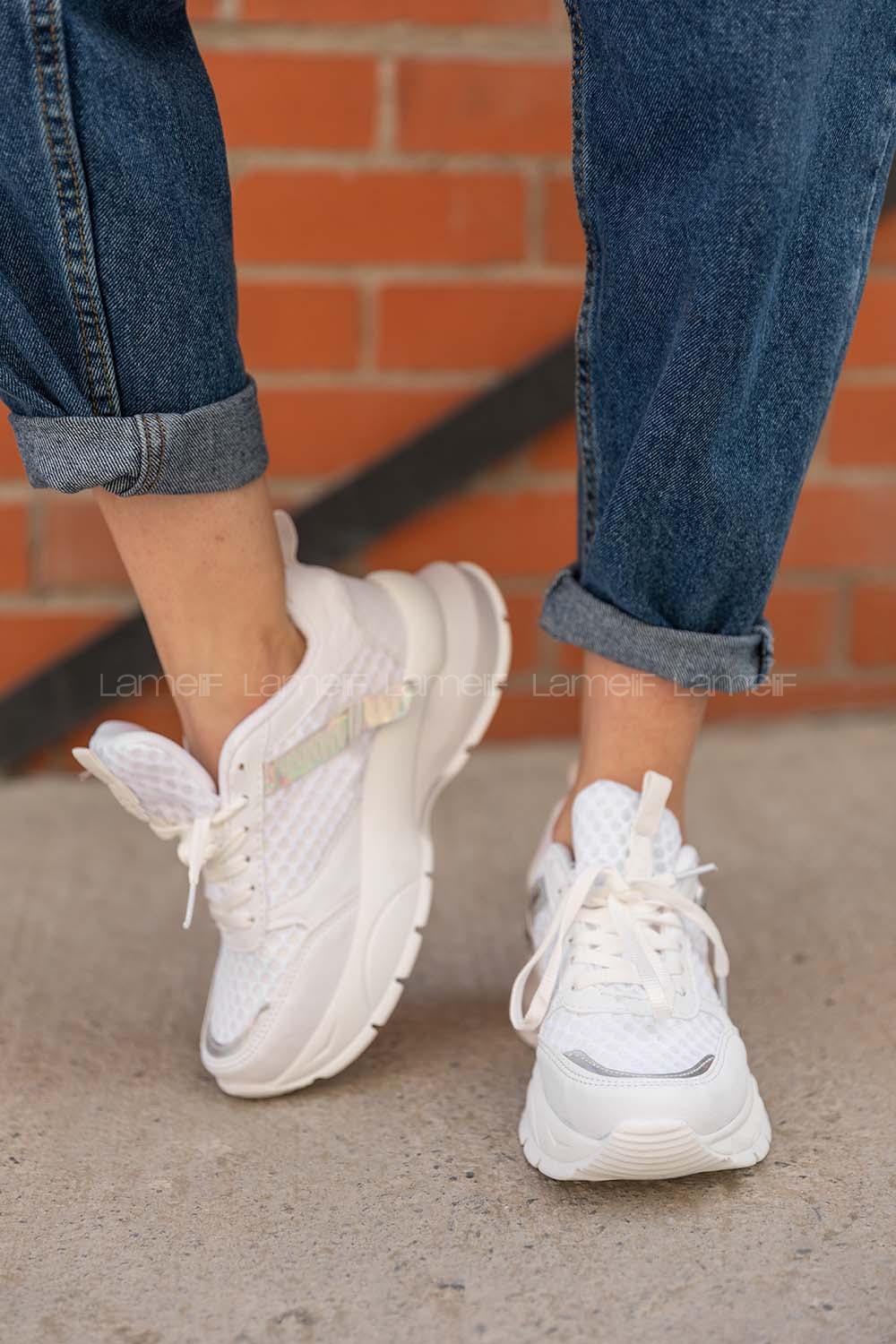 Modalamelif  Yüksek Taban Beyaz Spor Ayakkabı