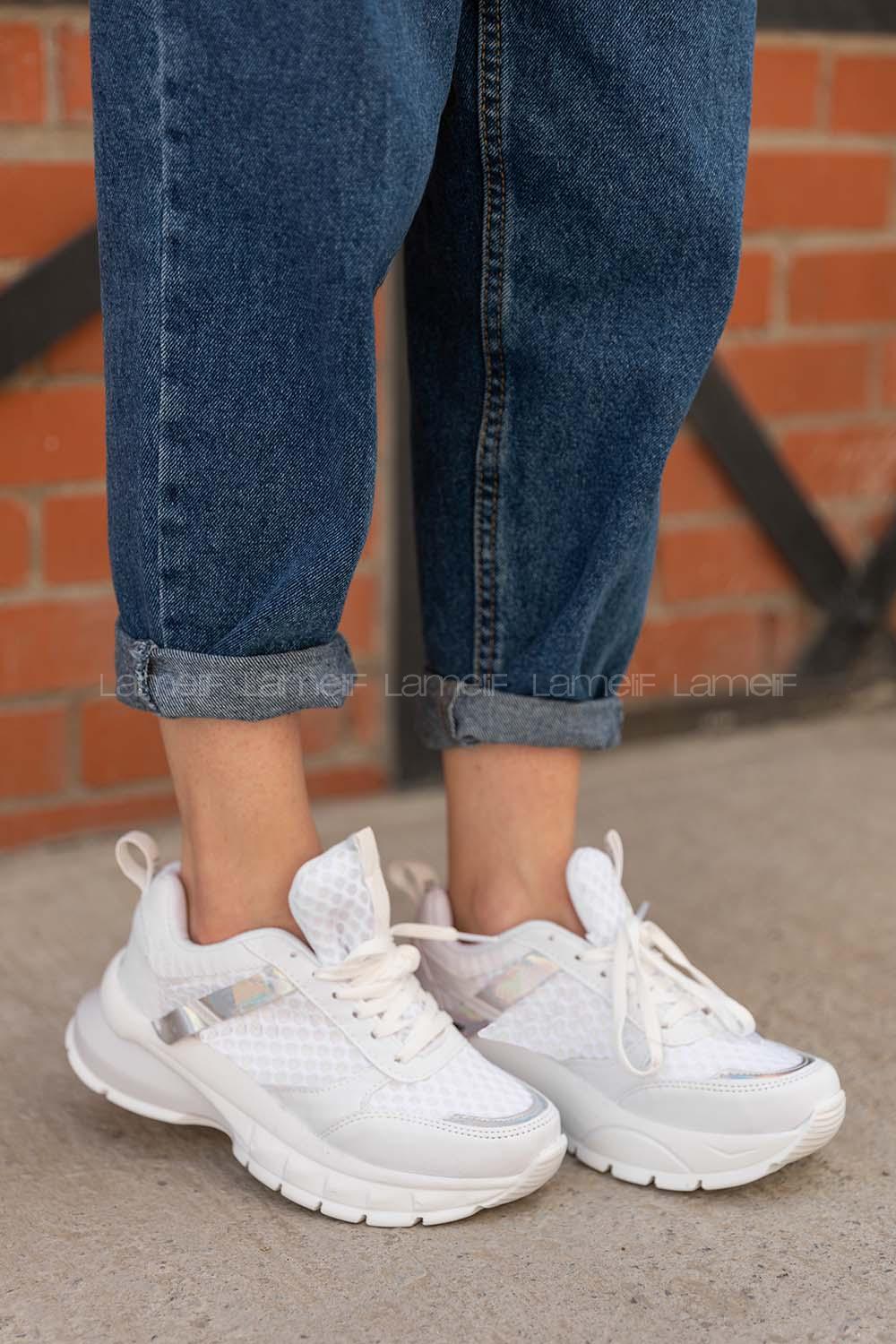 Modalamelif  Yüksek Taban Beyaz Spor Ayakkabı