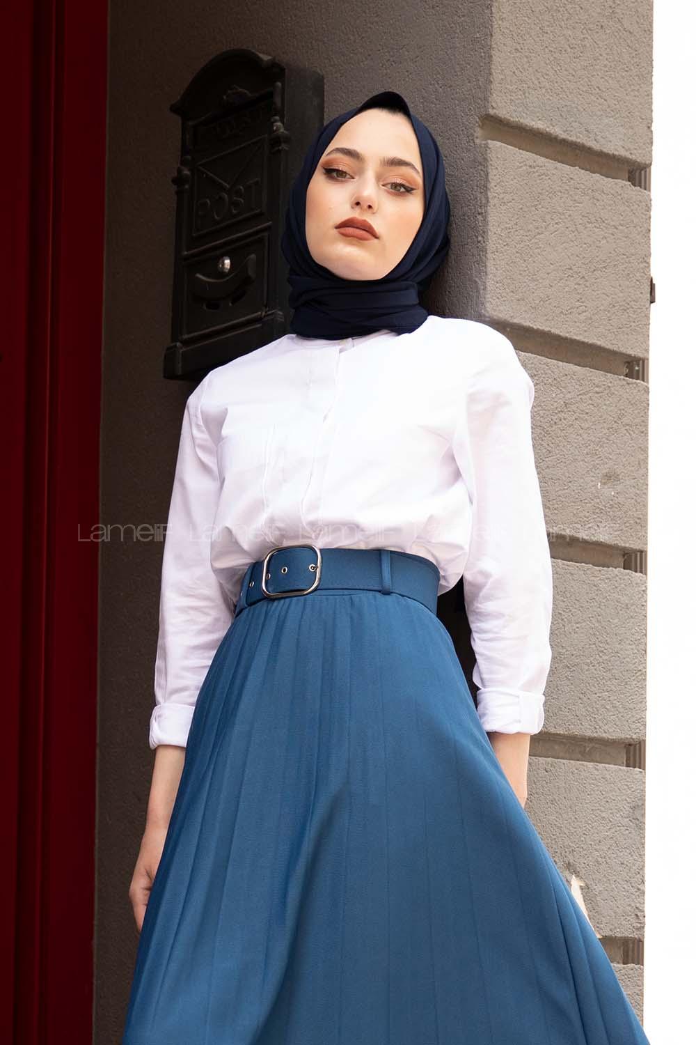 Modalamelif Cep Detaylı Gömlek Beyaz