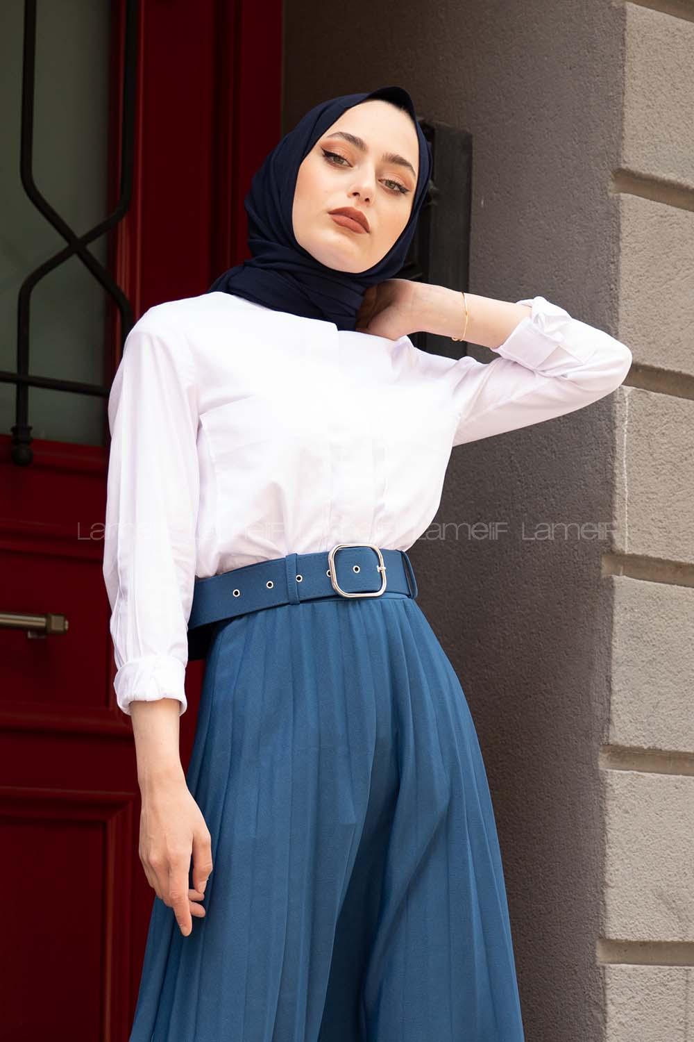 Modalamelif Cep Detaylı Gömlek Beyaz