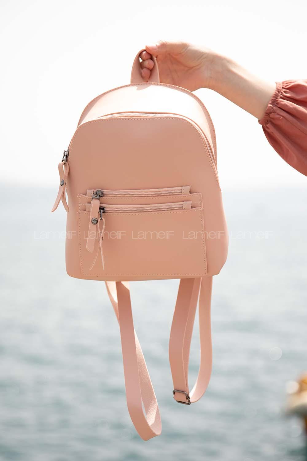 Modalamelif Fermur Detaylı Sırt çantası Pudra