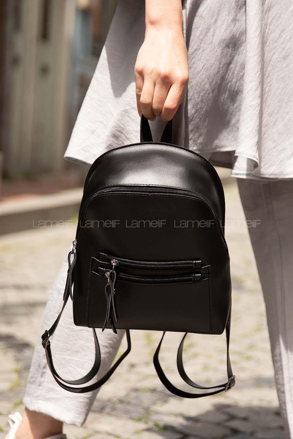 Modalamelif Fermur Detaylı Sırt çantası Siyah