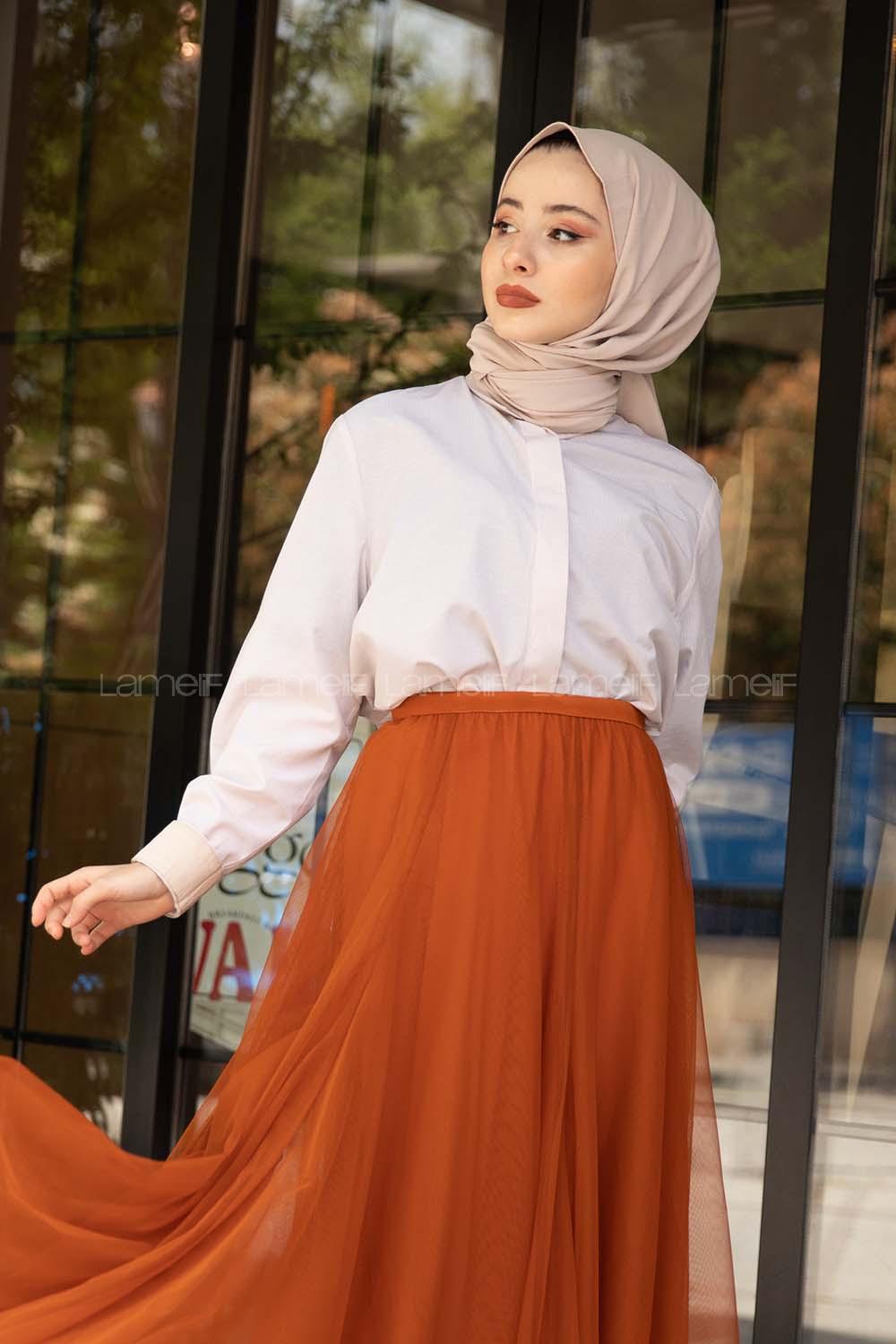 Modalamelif İnce Çizgili Gömlek Krem