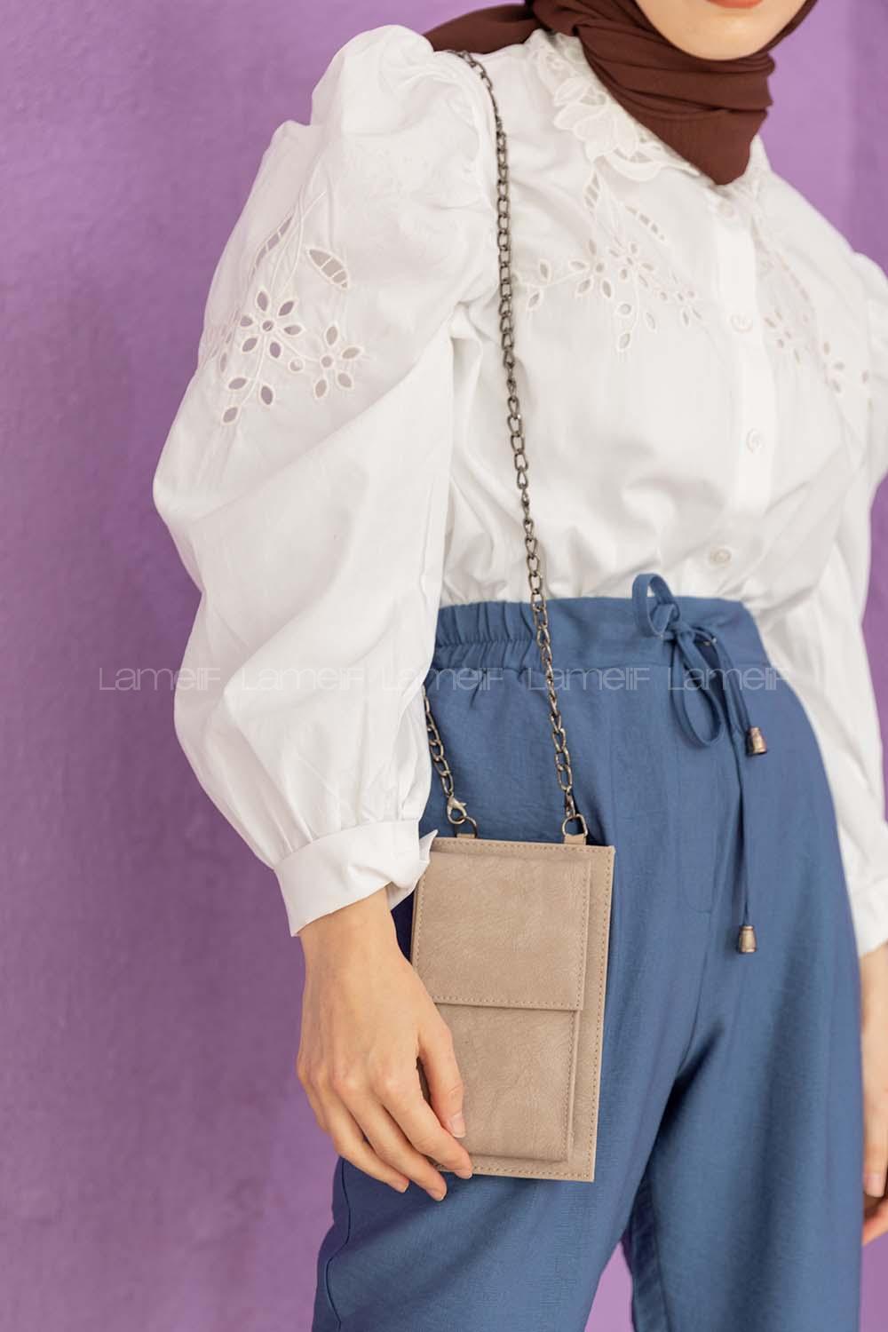 Modalamelif  Zincir Askılı Messenger Çanta Vizonrengi