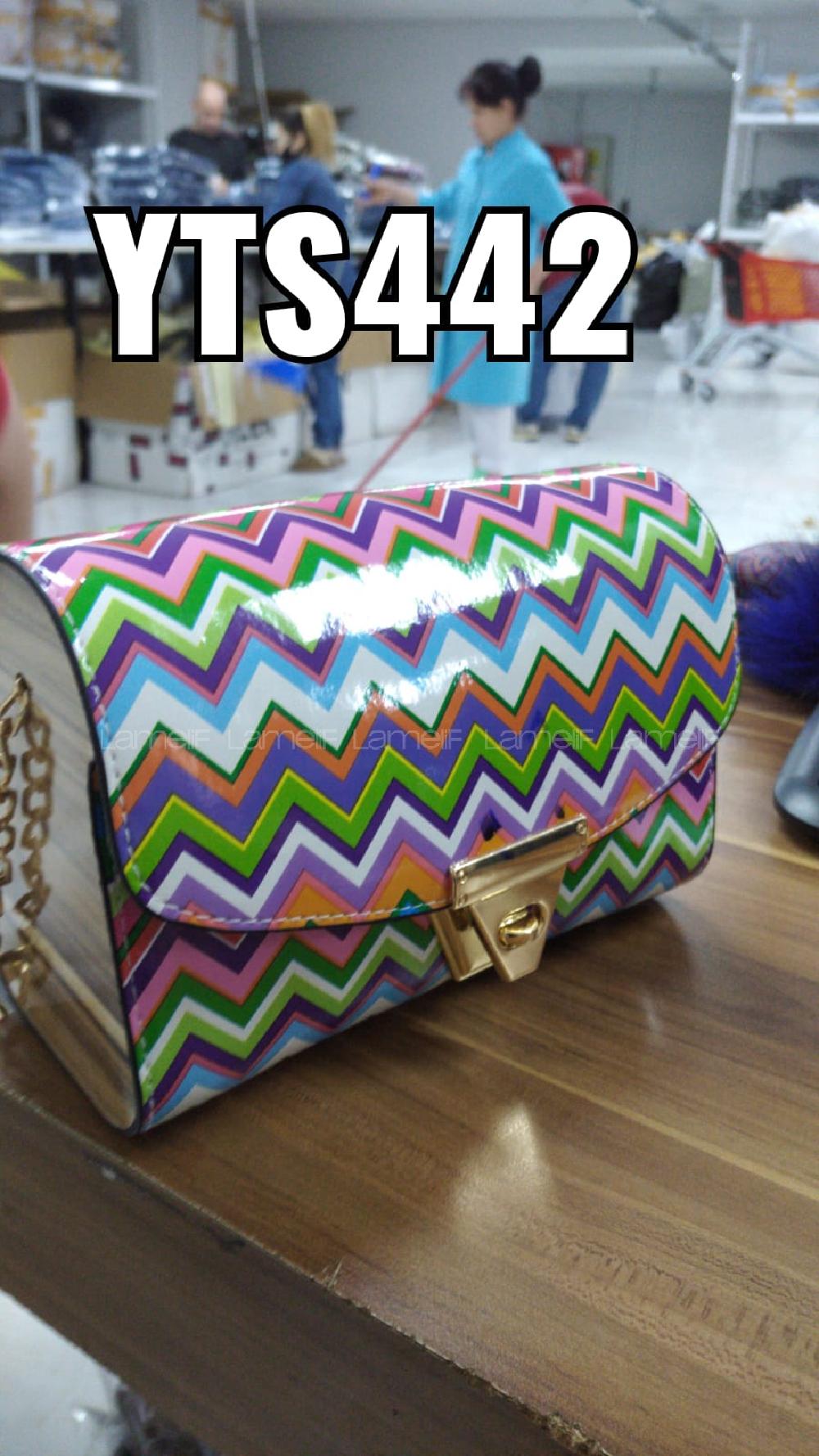 Modalamelif Ahşap Detaylı Çapraz Renkli Çanta Yeşil