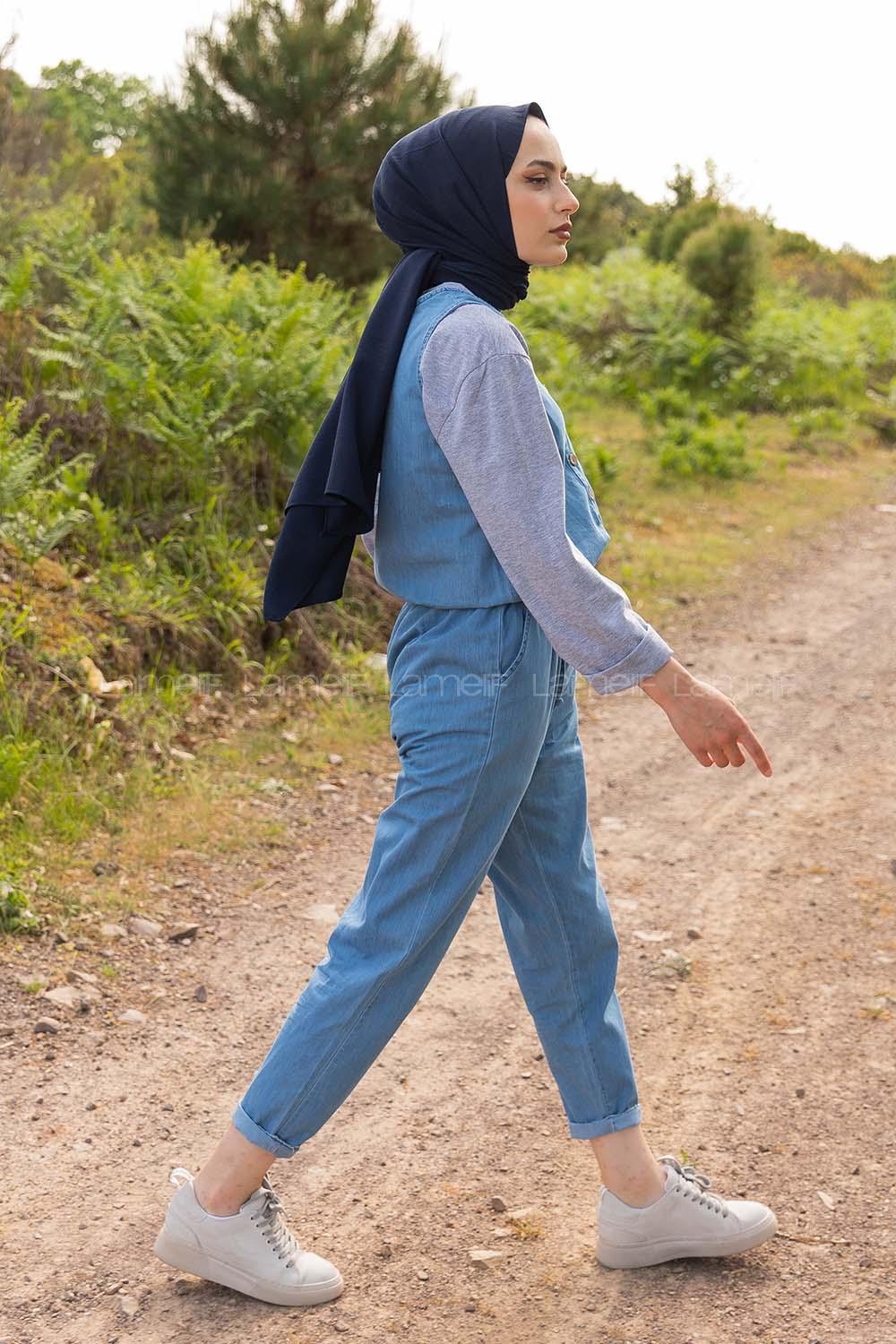 Modalamelif Bel Lastikli Slopet Açık Mavi