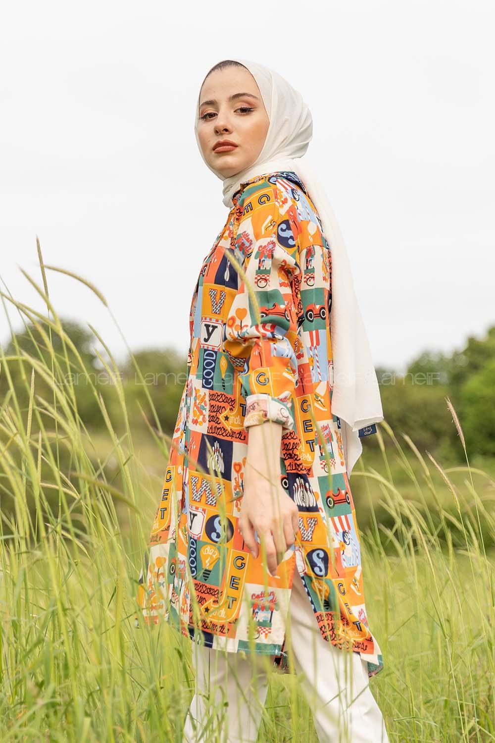 Modalamelif Good Baskılı Gömlek Yeşil