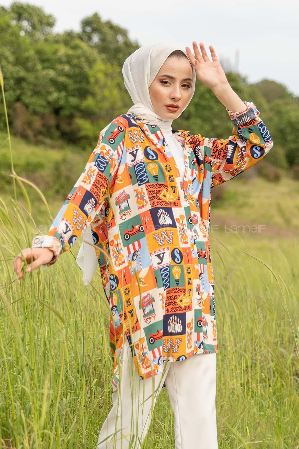 Modalamelif Good Baskılı Gömlek Yeşil