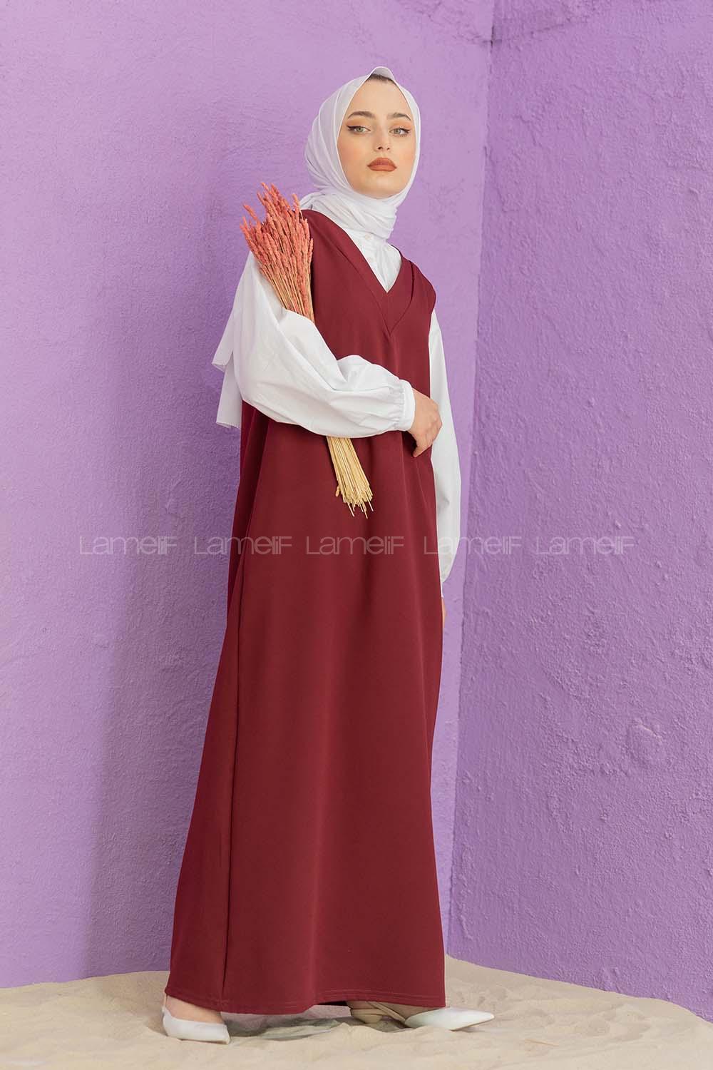 Modalamelif Duble Krep Jile Bordo