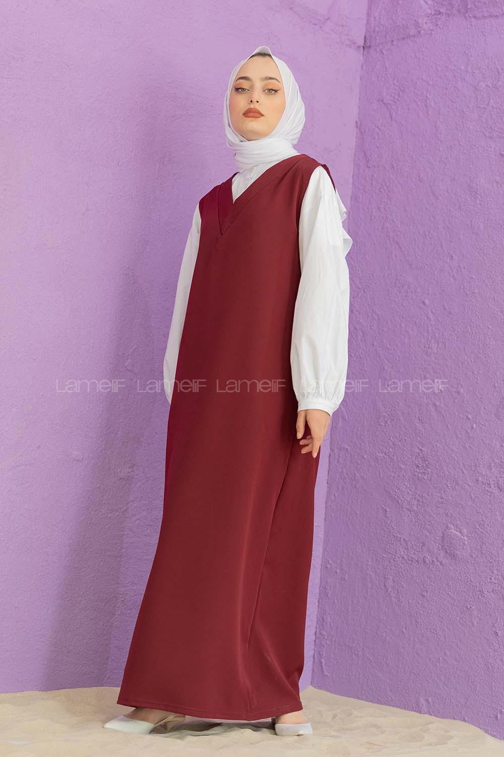 Modalamelif Duble Krep Jile Bordo