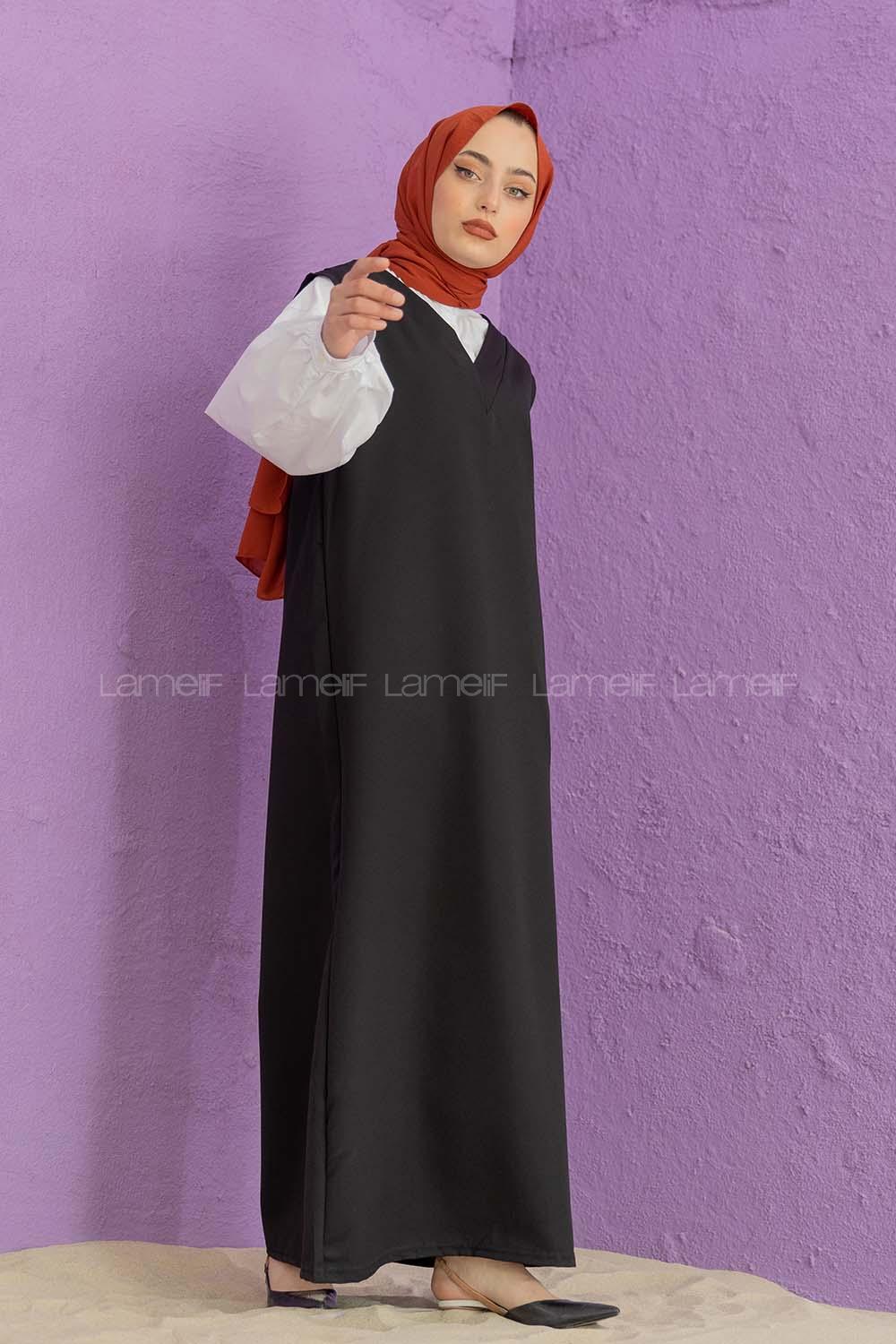 Modalamelif Duble Krep Jile Siyah