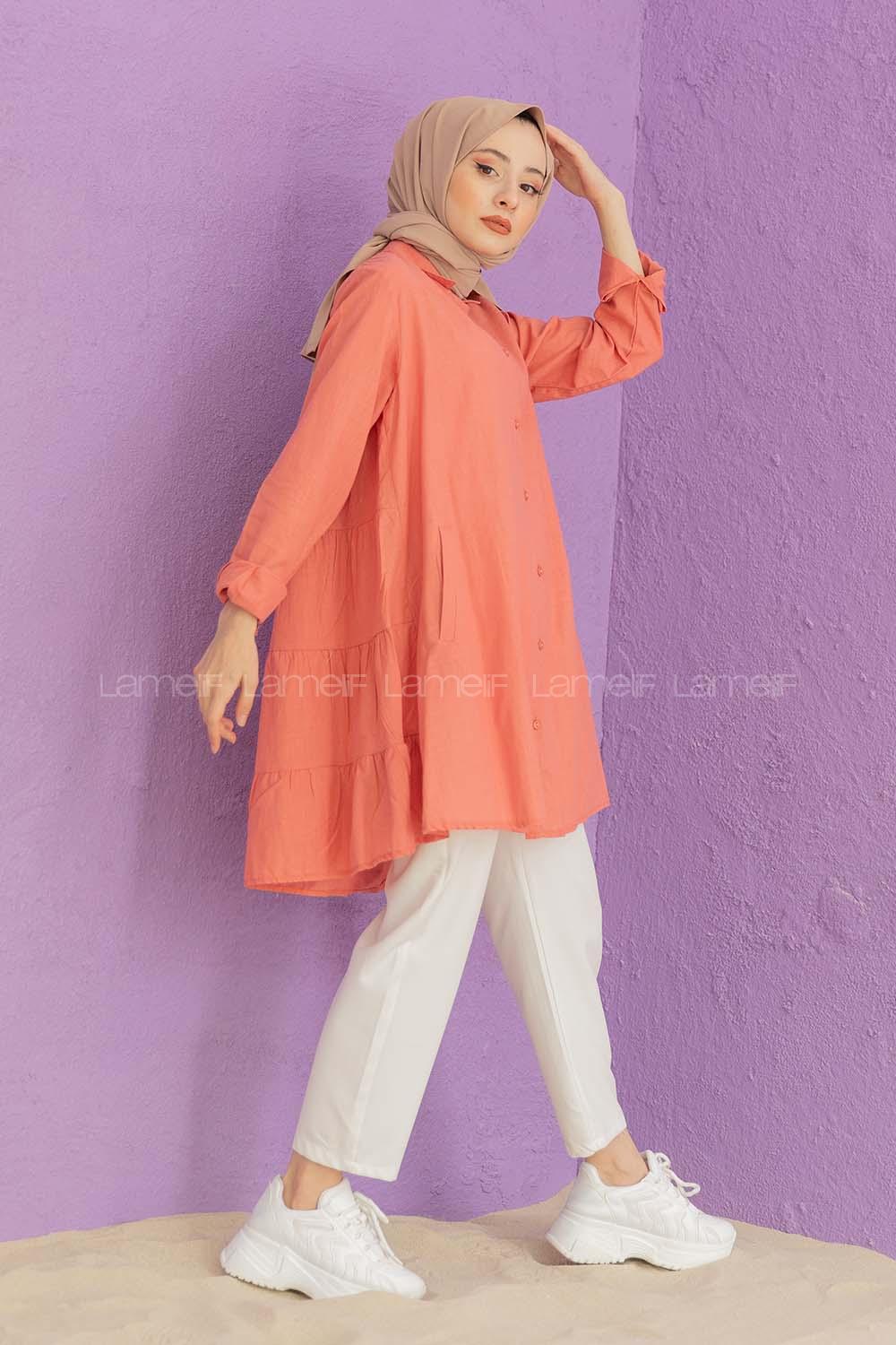 Modalamelif Gizli Cepli Gömlek Gül