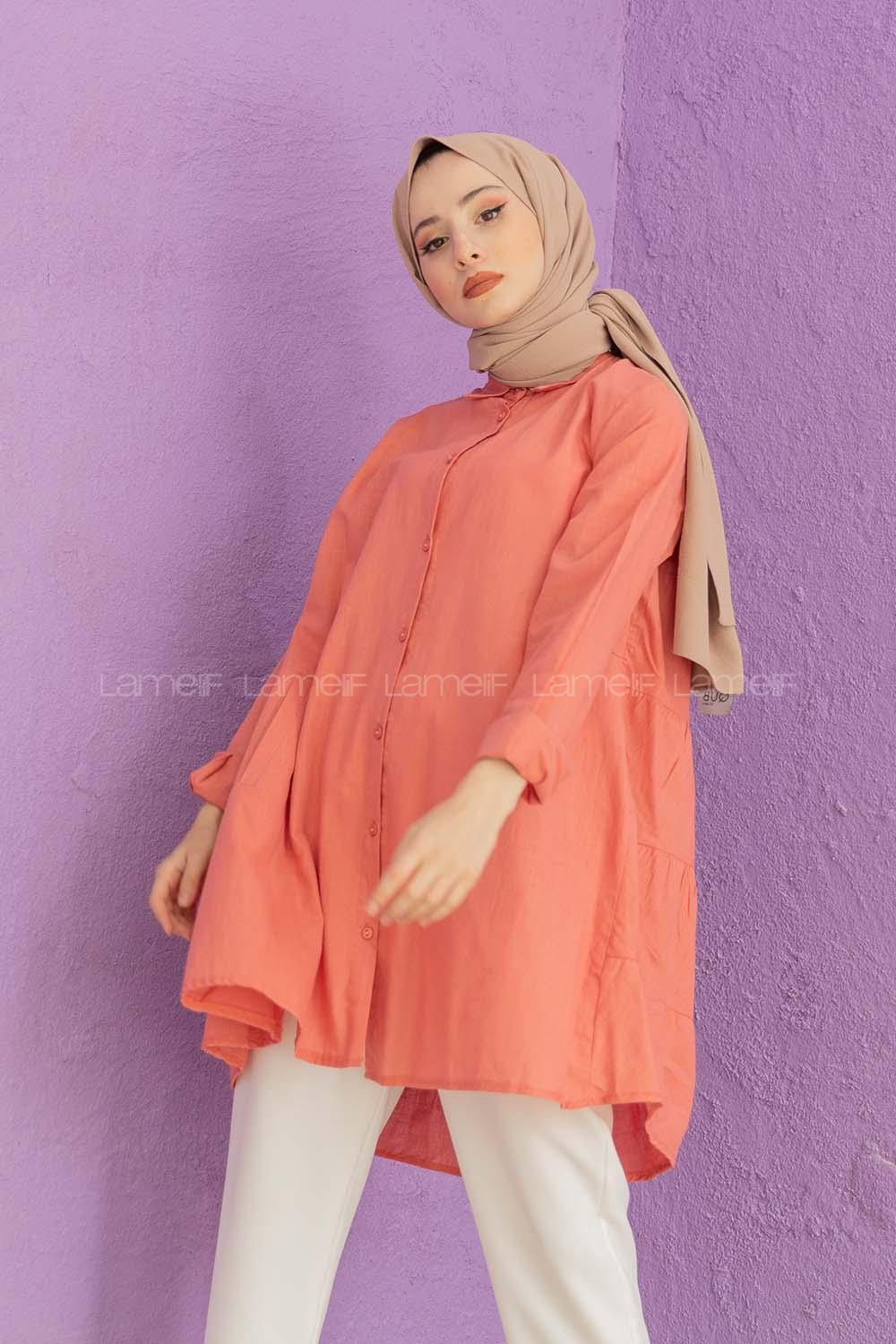 Modalamelif Gizli Cepli Gömlek Gül