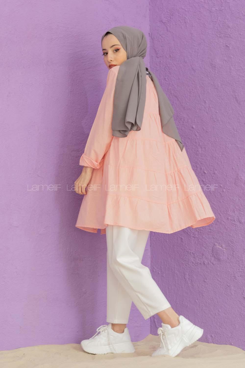 Modalamelif Gizli Cepli Gömlek Pudra