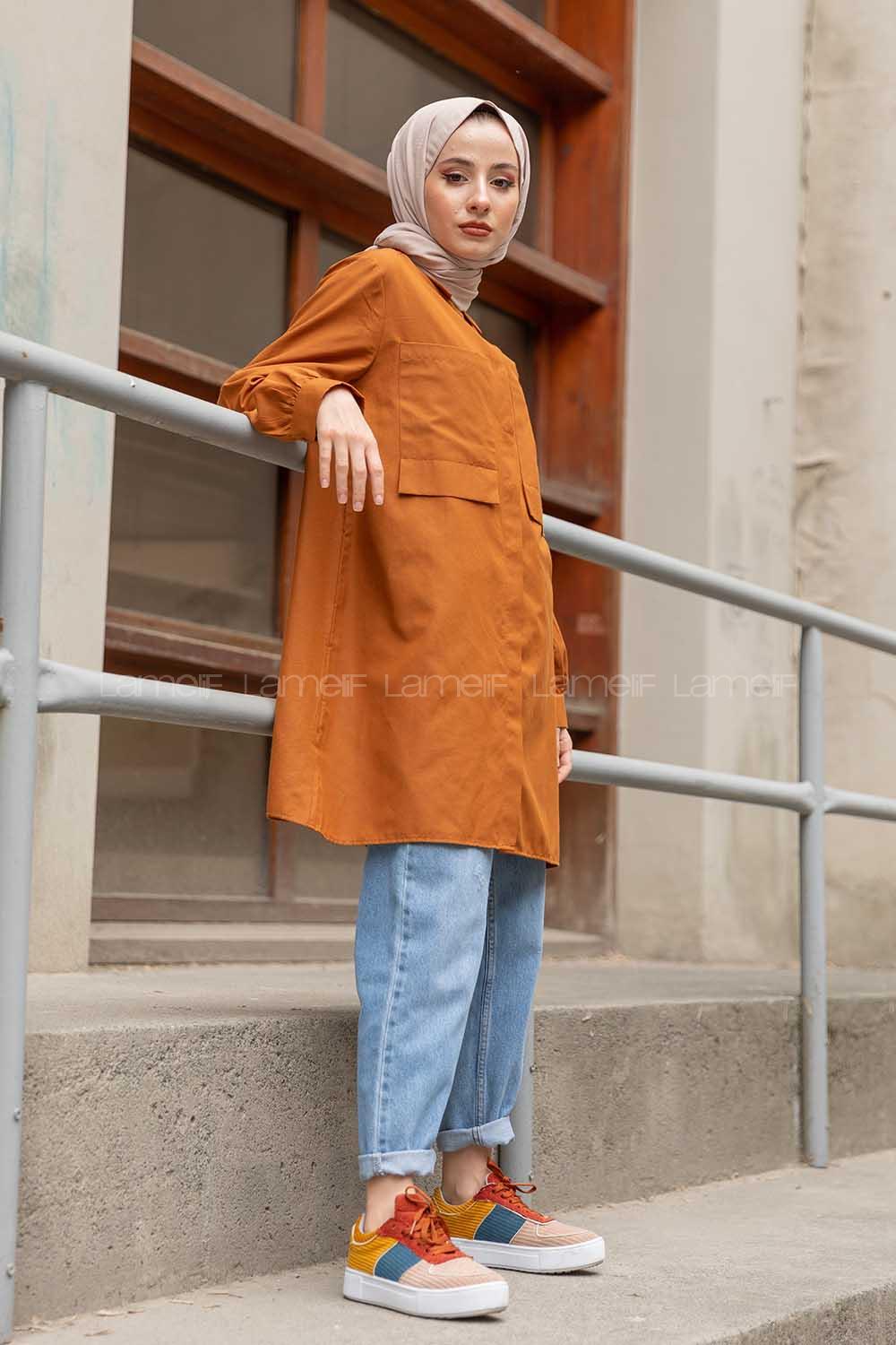 Modalamelif Çift Cepli Tunik Taba