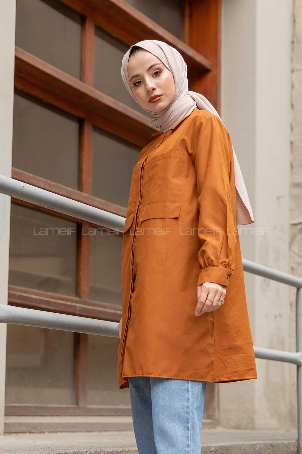 Modalamelif Çift Cepli Tunik Taba