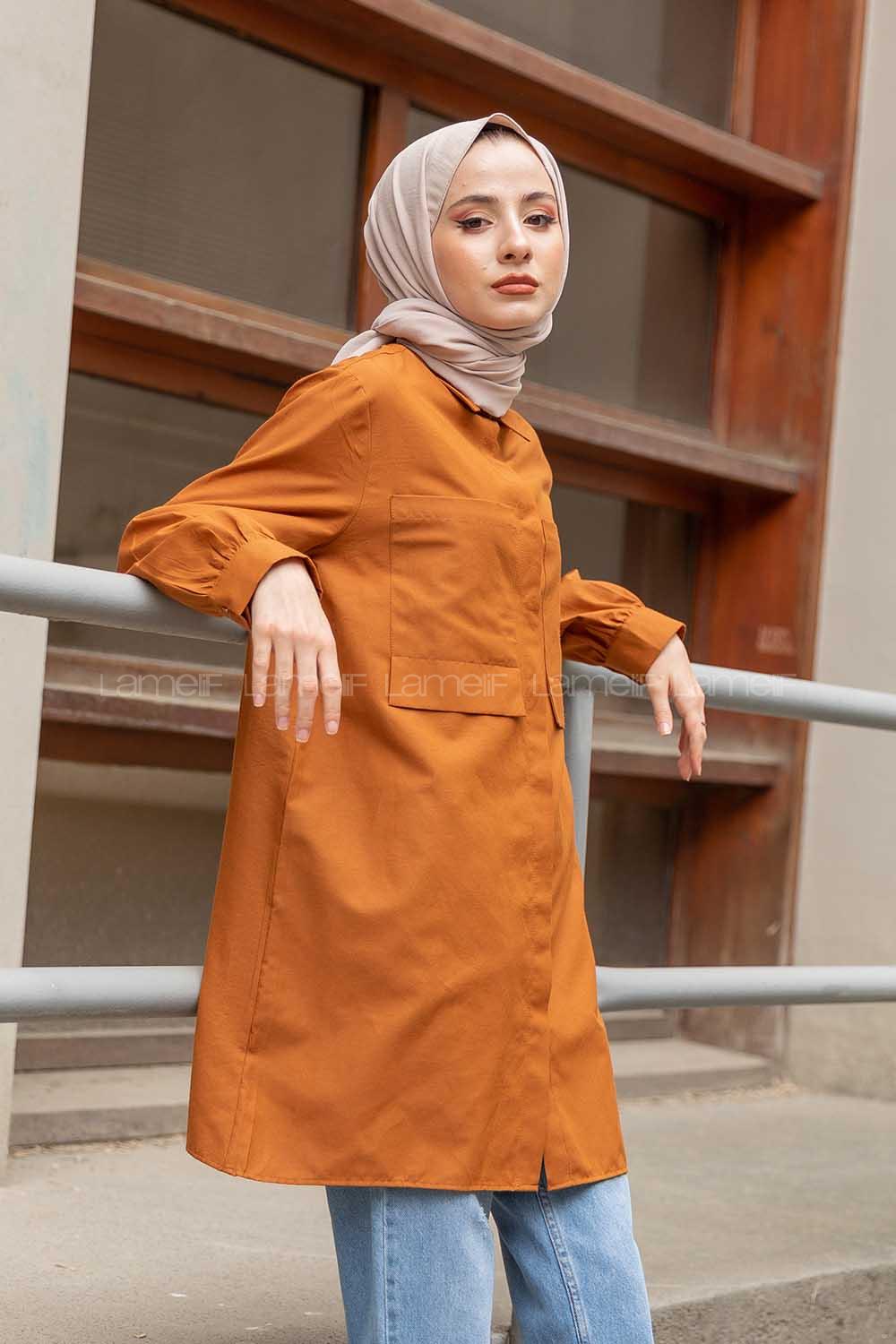 Modalamelif Çift Cepli Tunik Taba