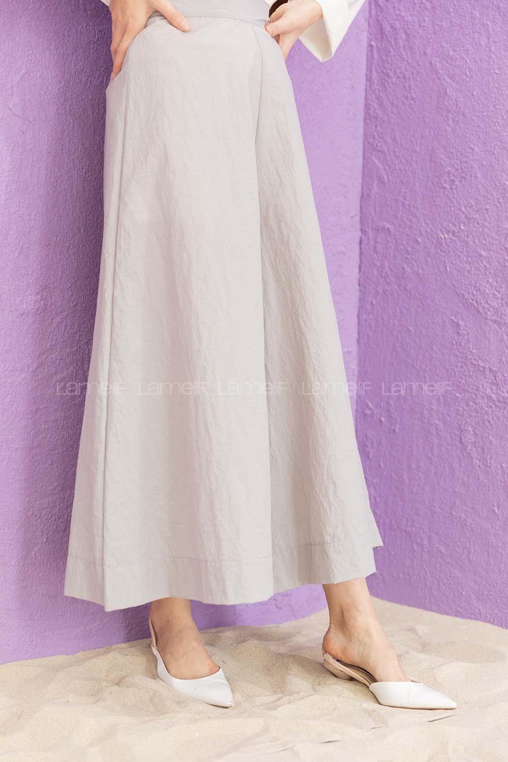 Modalamelif Bol Paça Etek Pantolon Gri