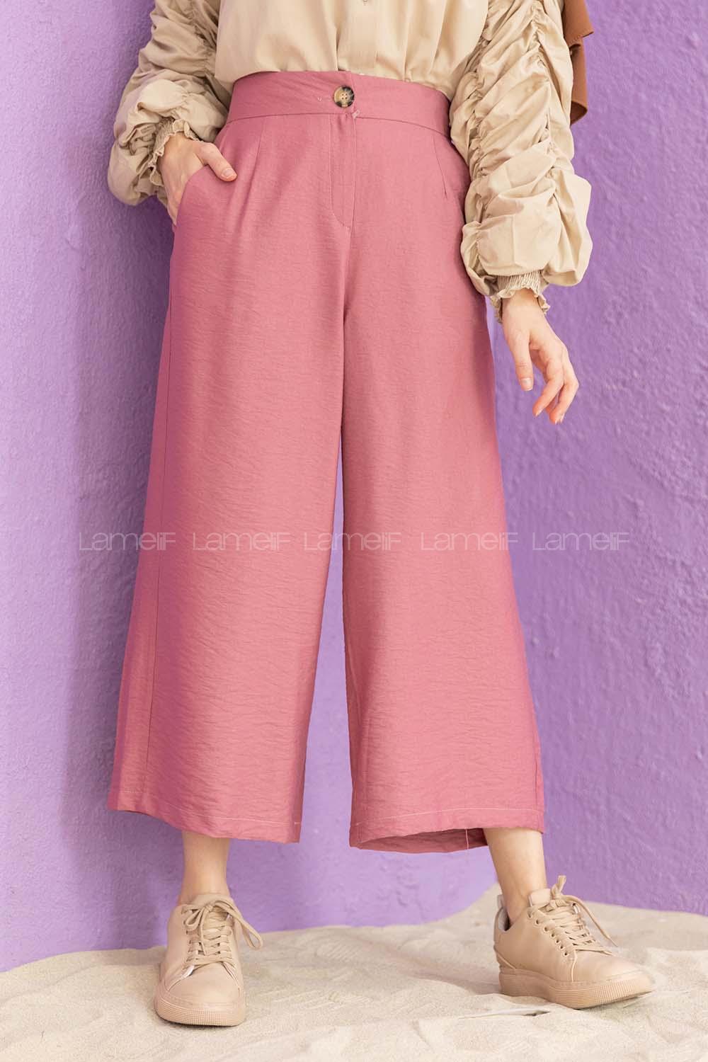 Modalamelif Bol Paça Pantolon Gül