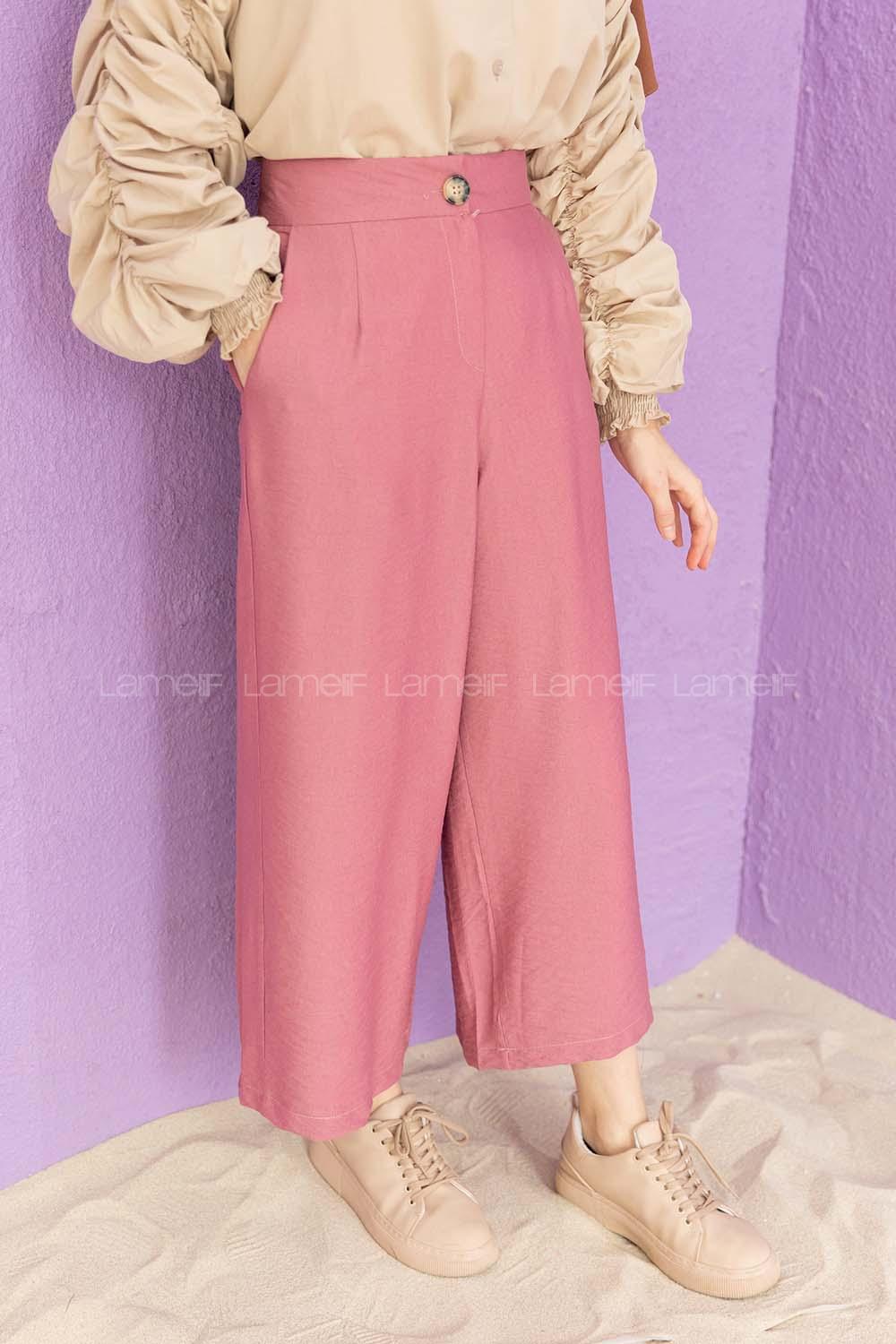 Modalamelif Bol Paça Pantolon Gül