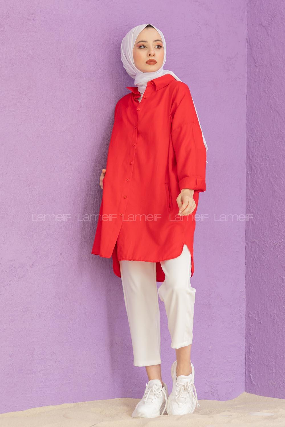 Modalamelif Boyfirend Gömlek Kırmızı