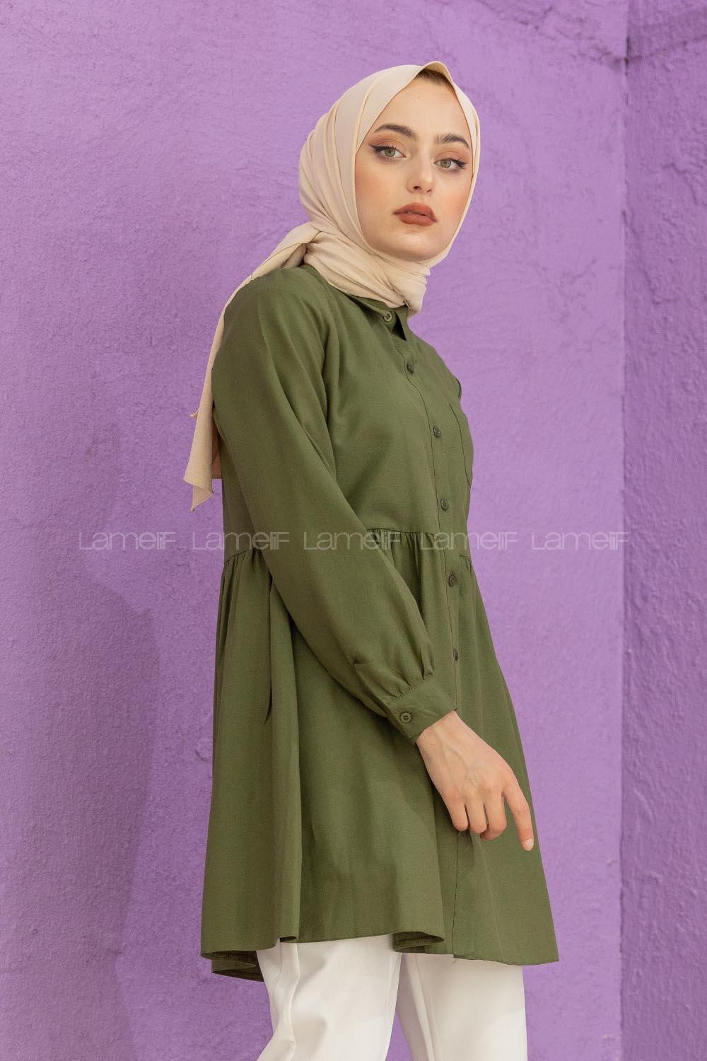 Modalamelif Tek Cepli Robalı Tunik Haki
