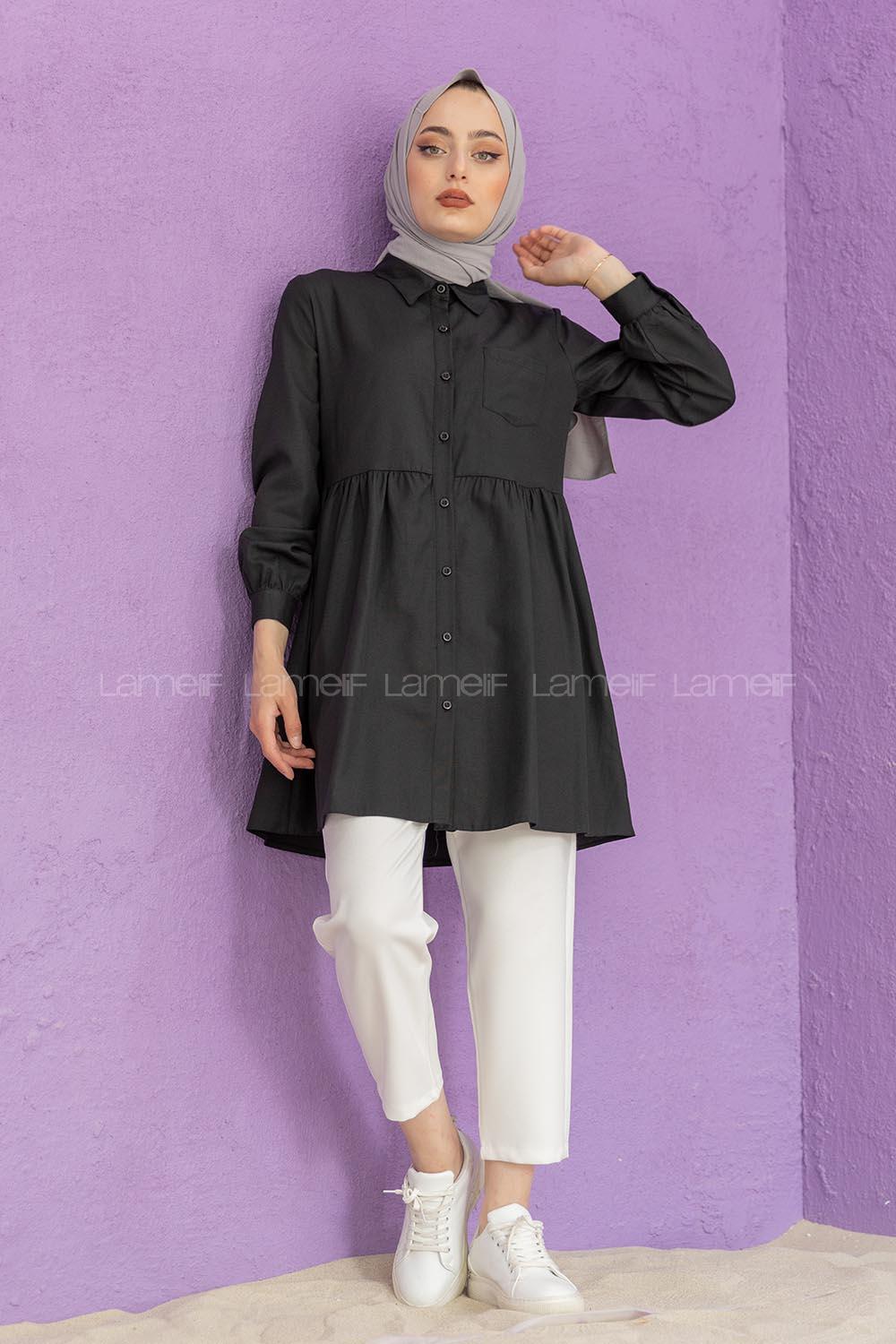 Modalamelif Tek Cepli Robalı Tunik Siyah