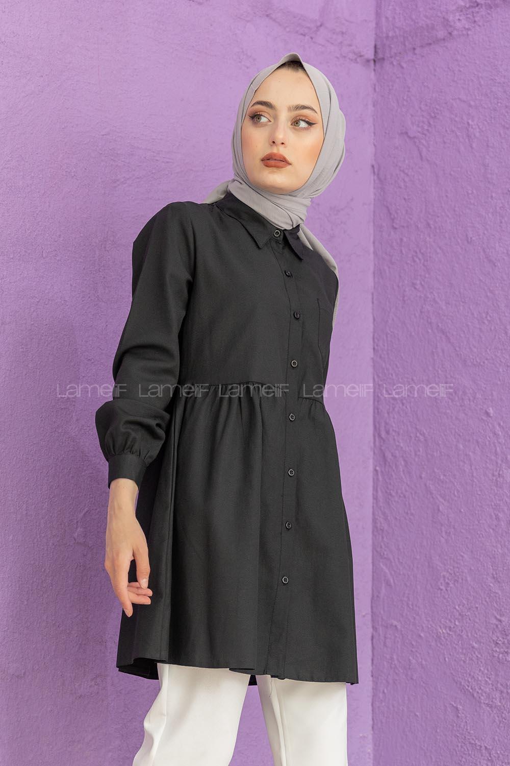 Modalamelif Tek Cepli Robalı Tunik Siyah