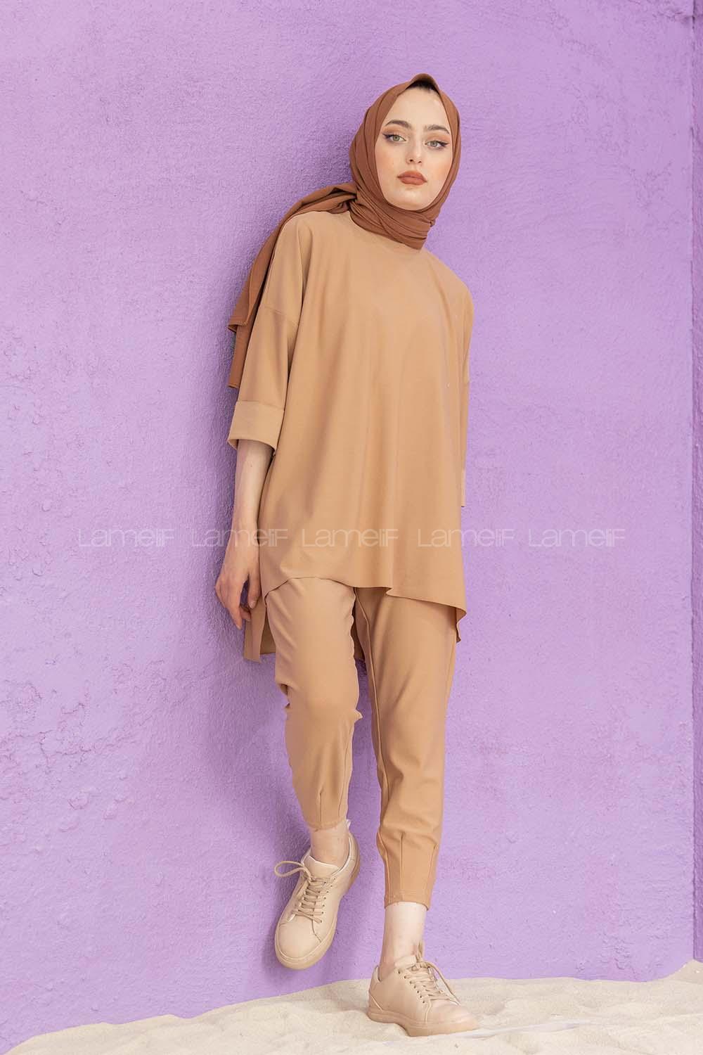 Modalamelif Düşük Kol İkili Takım Camel