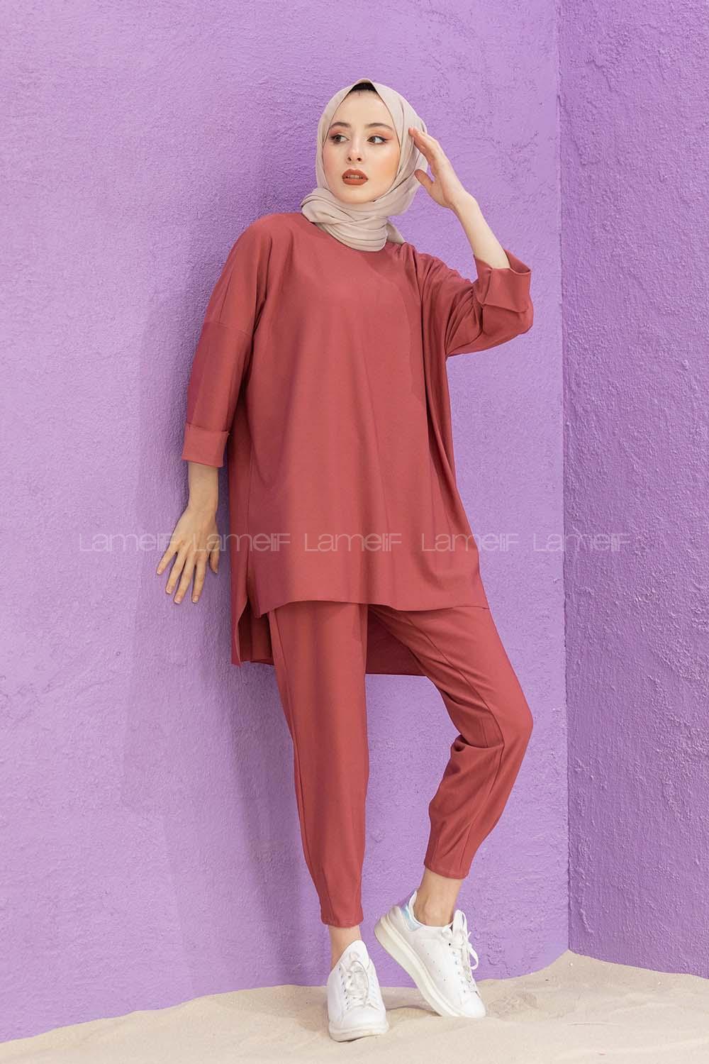 Modalamelif Düşük Kol İkili Takım Gül