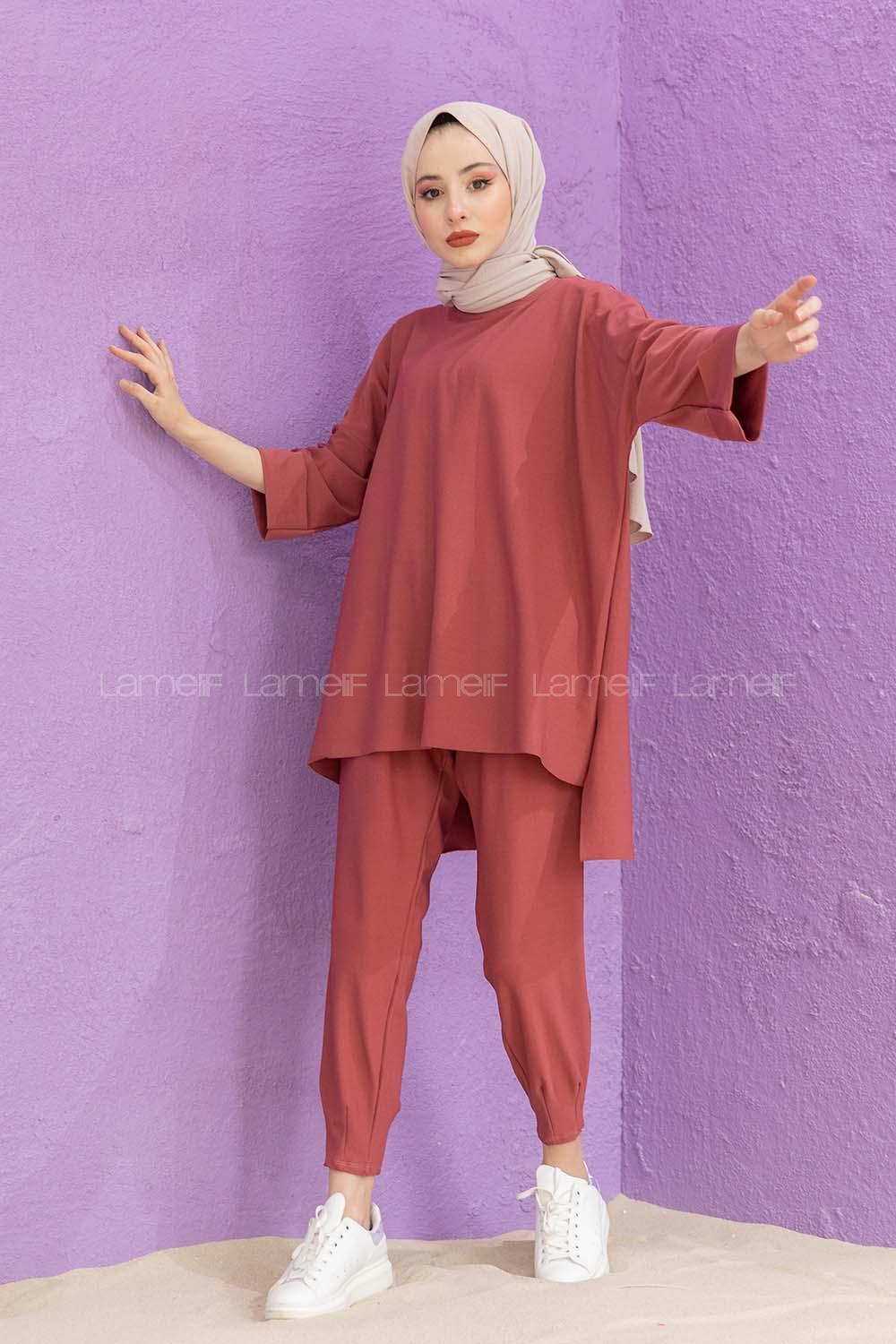 Modalamelif Düşük Kol İkili Takım Gül