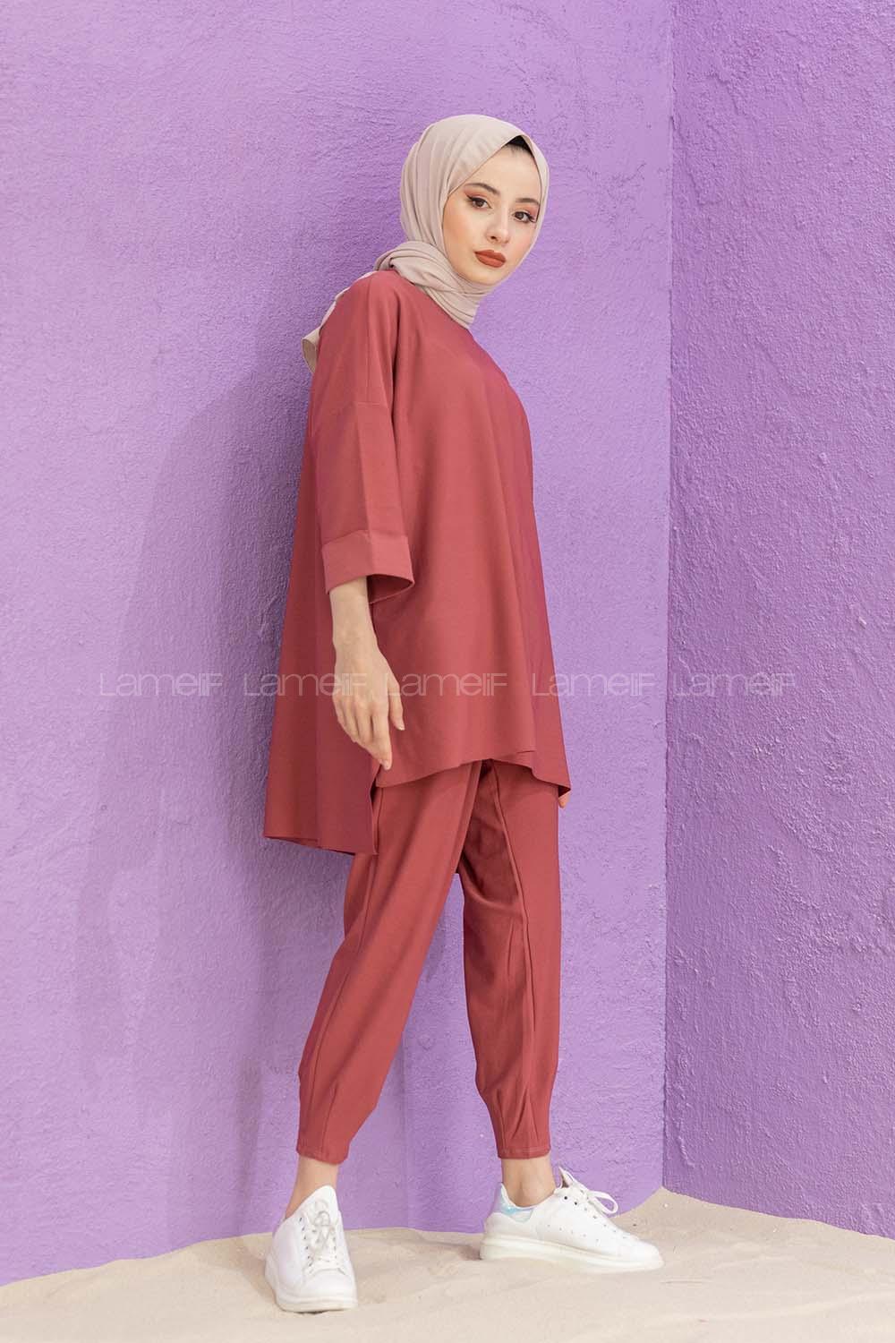 Modalamelif Düşük Kol İkili Takım Gül