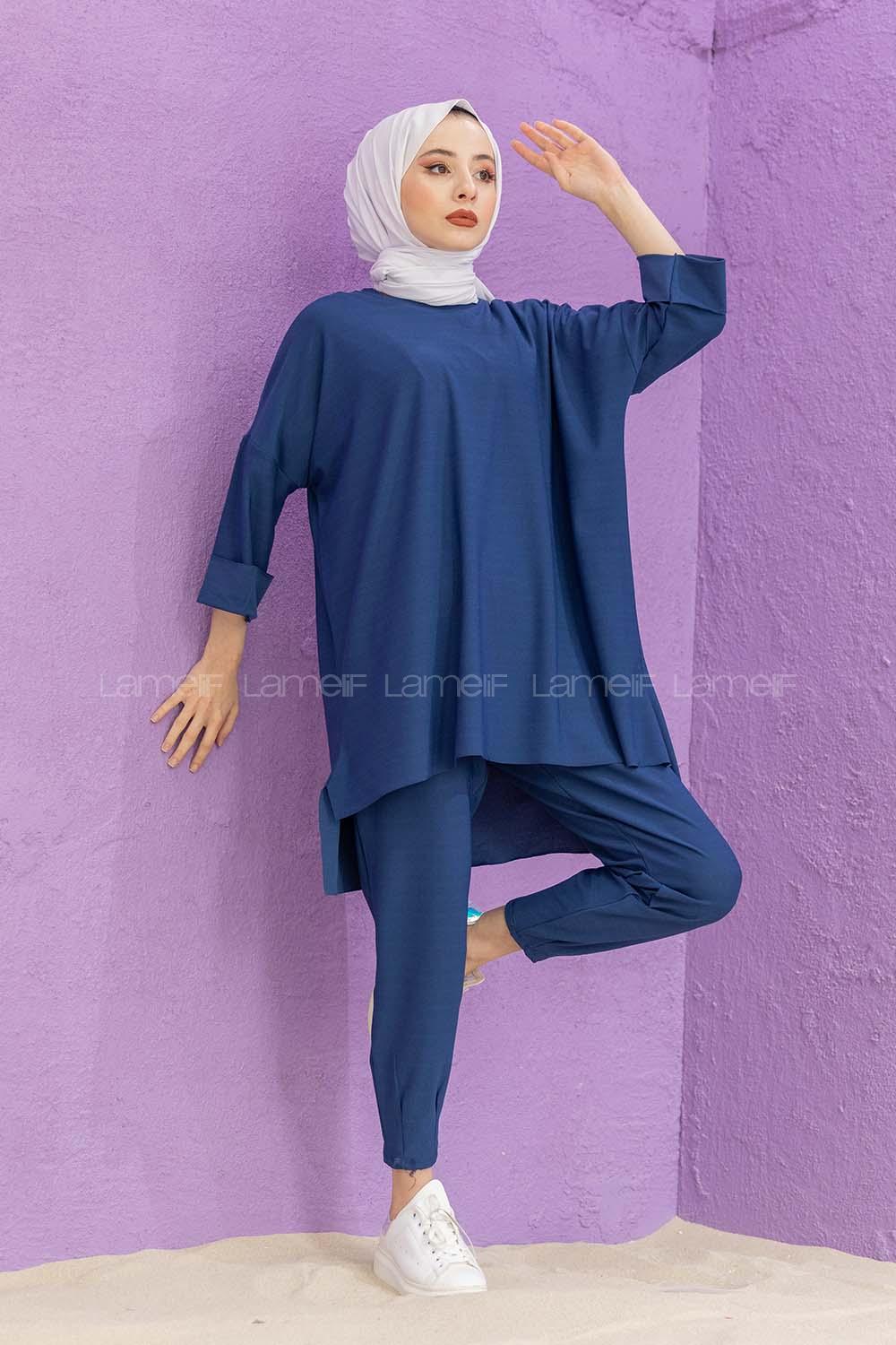 Modalamelif Düşük Kol İkili Takım İndigo