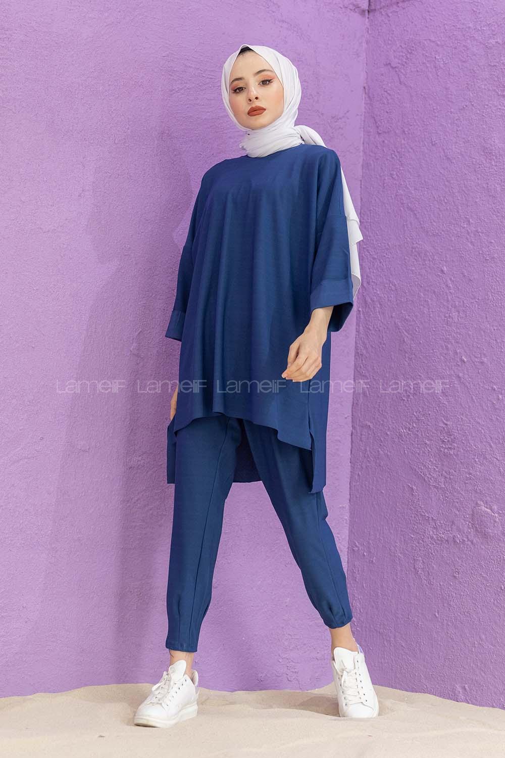 Modalamelif Düşük Kol İkili Takım İndigo