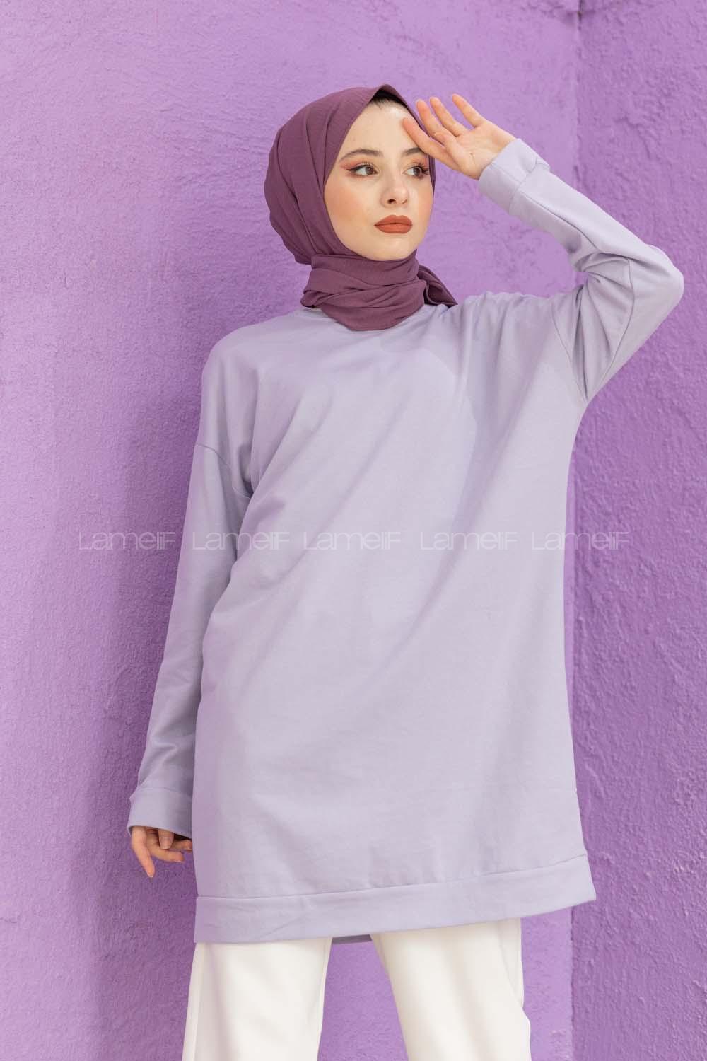 Modalamelif Düz Renk Sweat Açık Mor