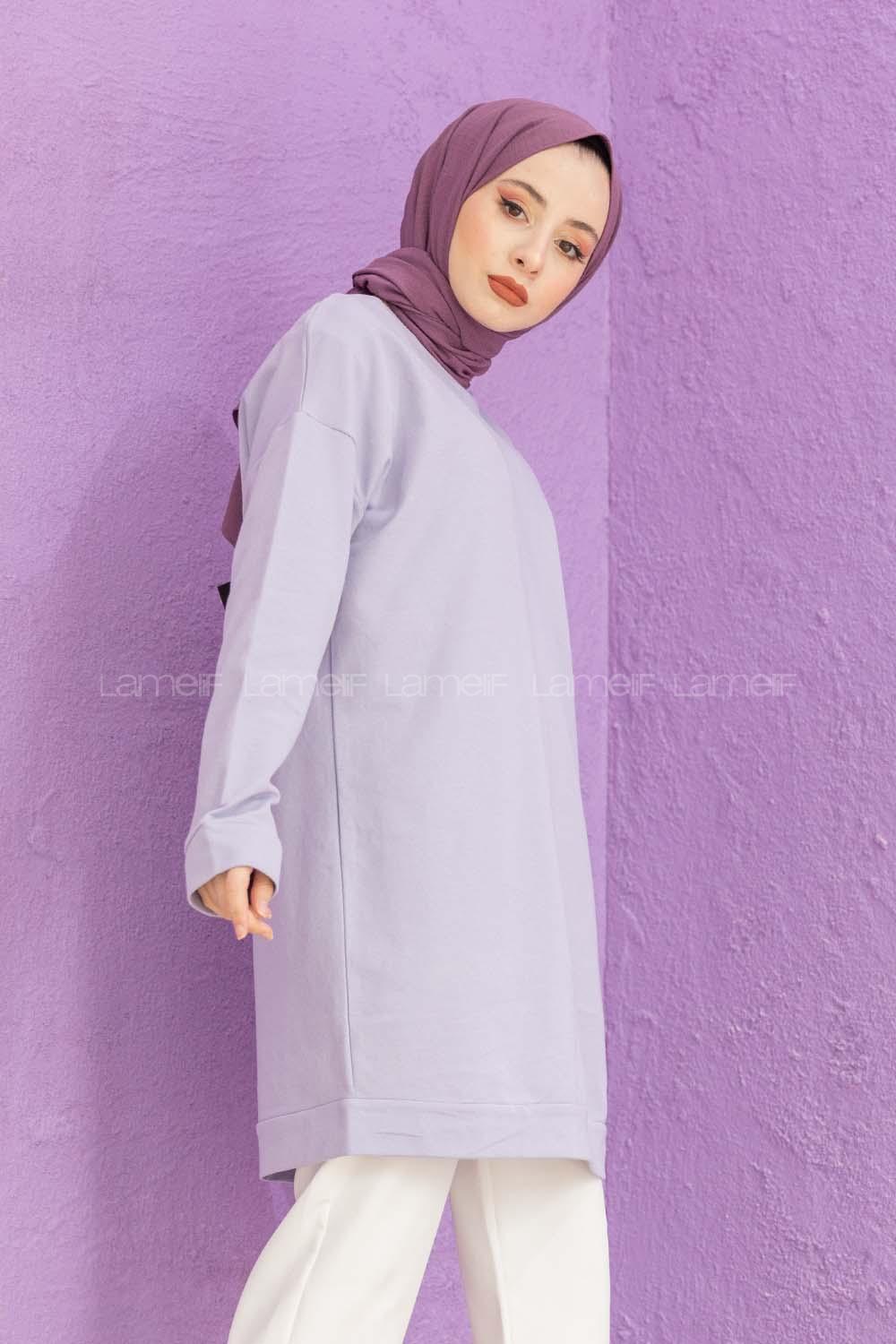 Modalamelif Düz Renk Sweat Açık Mor