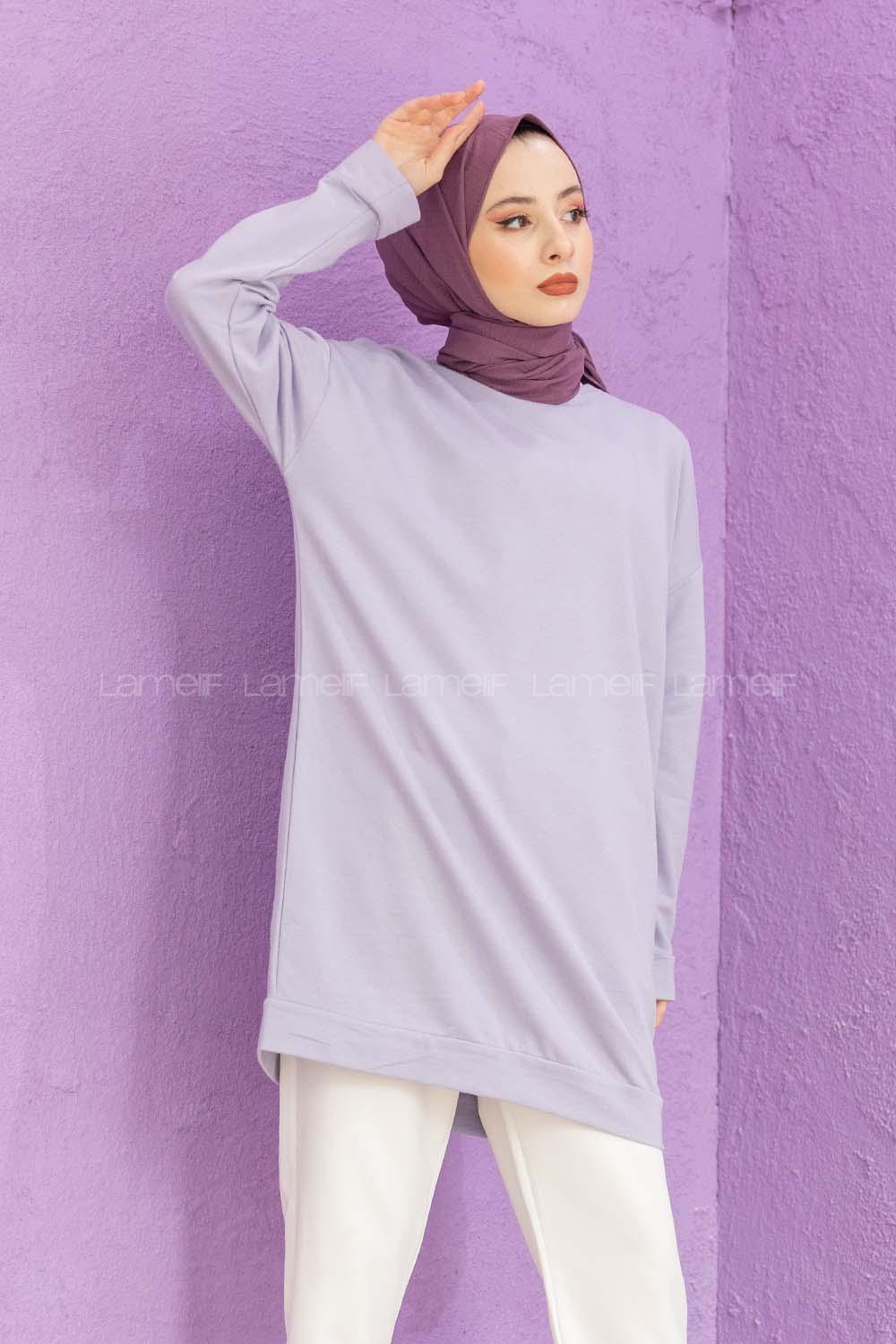 Modalamelif Düz Renk Sweat Açık Mor