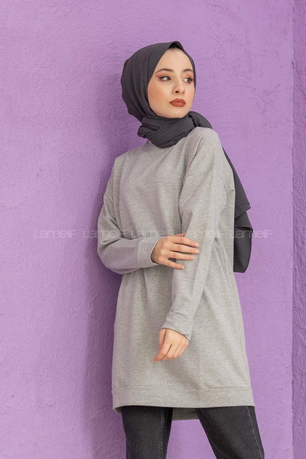 Modalamelif Düz Renk Sweat Gri