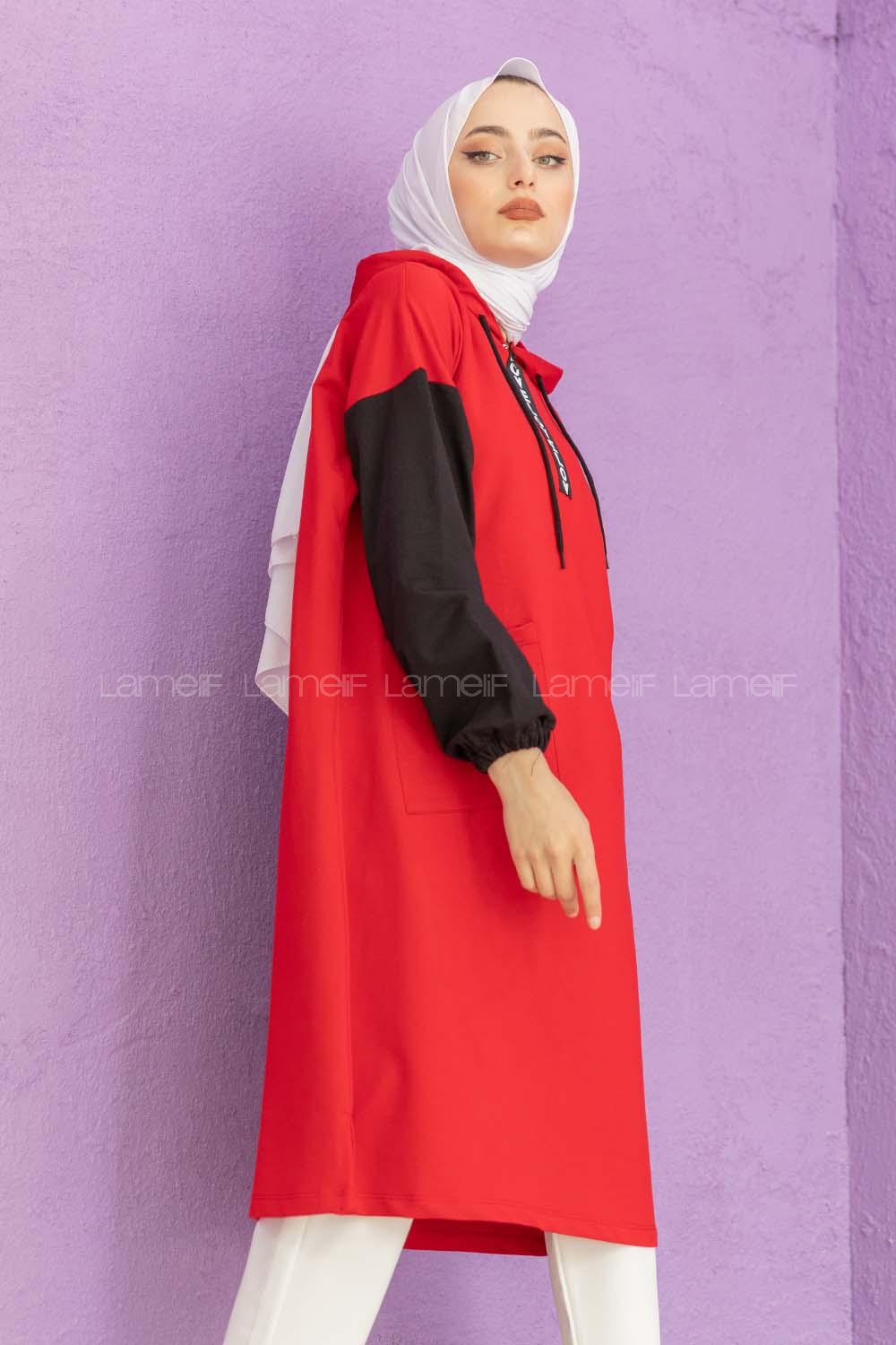 Modalamelif Love Fermuar Baskılı Tunik Kırmızı