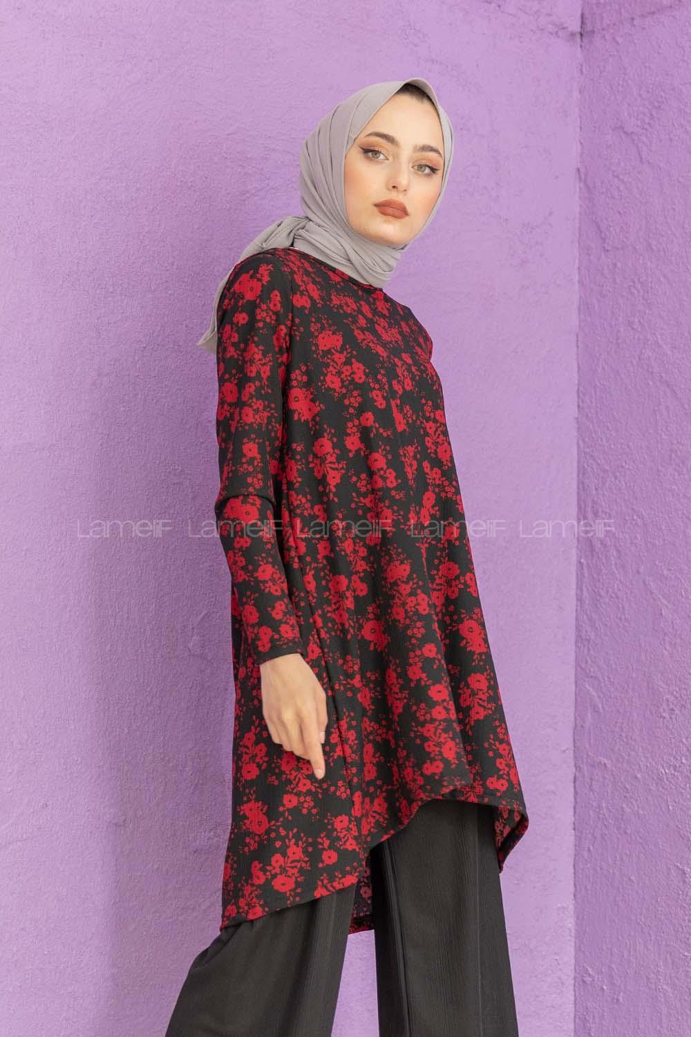 Modalamelif Papatya Desen İkili Takım  Bordo