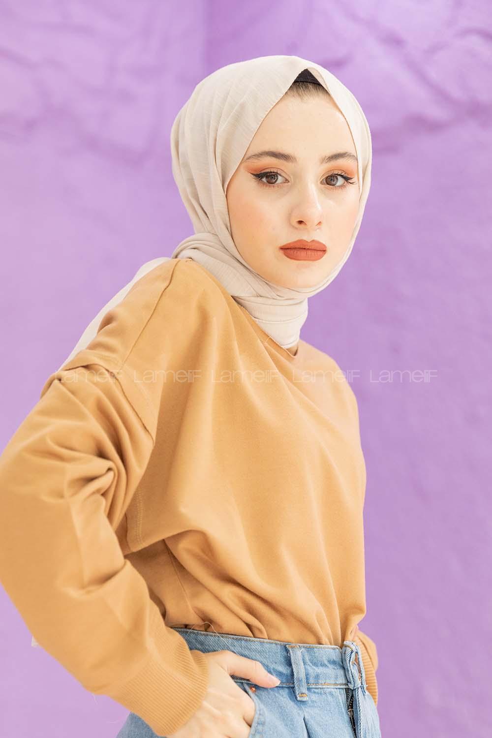 Modalamelif Vizonrengi Ağaç Kabuğu Şal