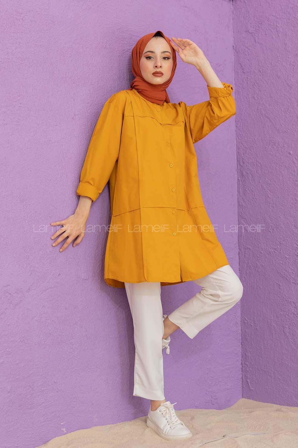 Modalamelif Hakim Yaka Gömlek Hardal Sarısı