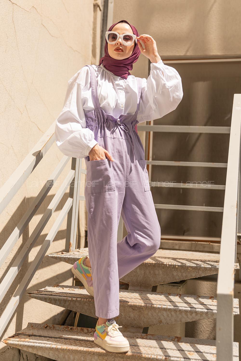 Modalamelif Bel Lastikli Slopet  Lila