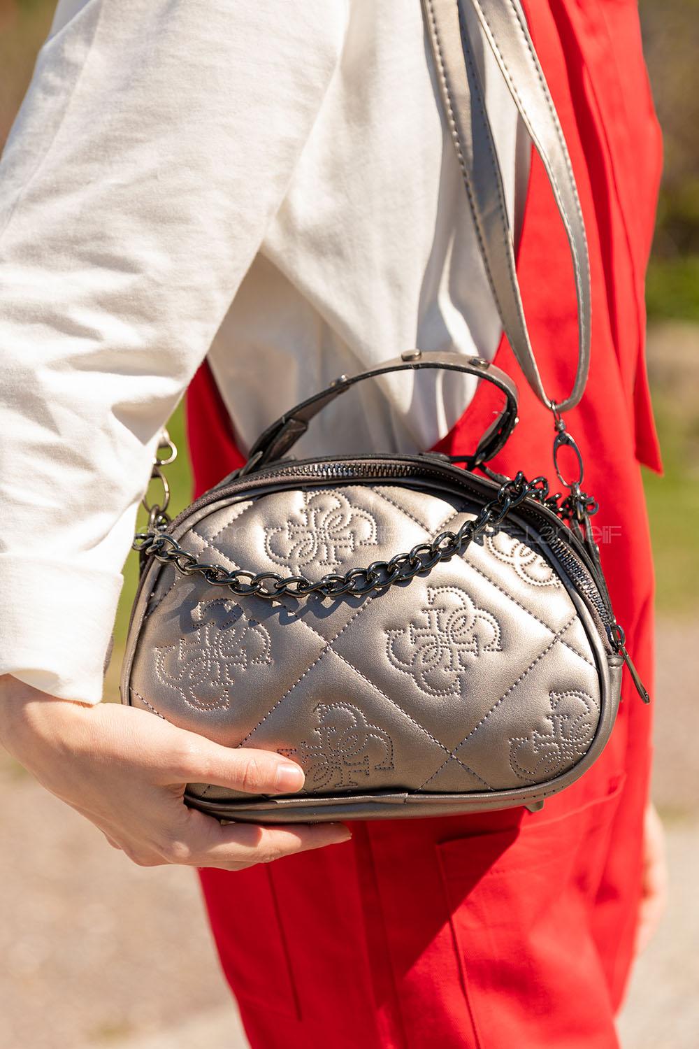 Modalamelif Desenli Çanta Gümüş