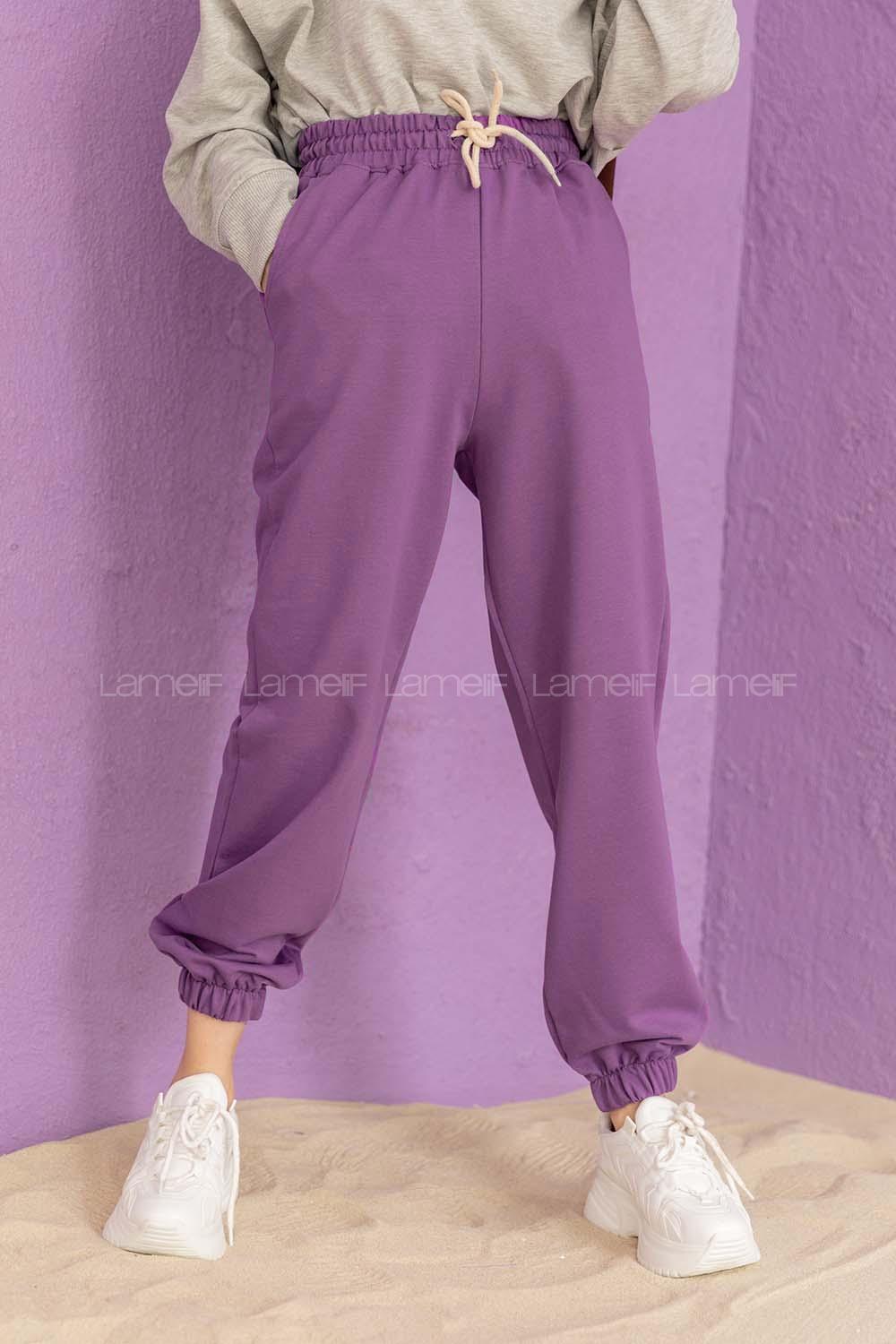 Modalamelif Bel Ve Paça Lastikli Eşofman Mor