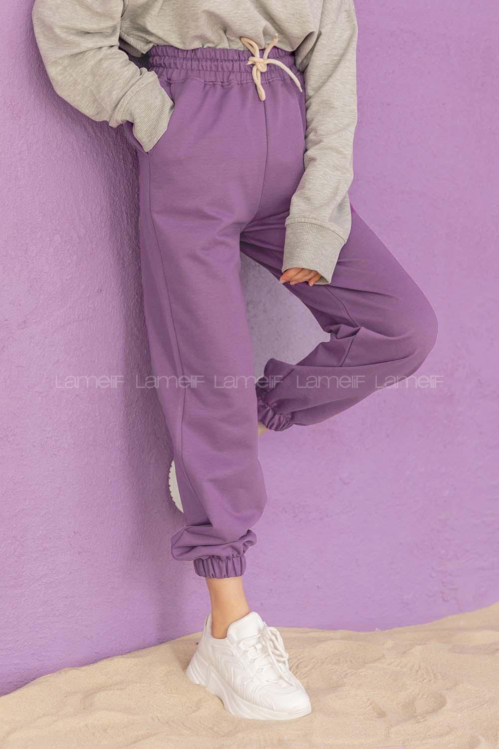 Modalamelif Bel Ve Paça Lastikli Eşofman Mor